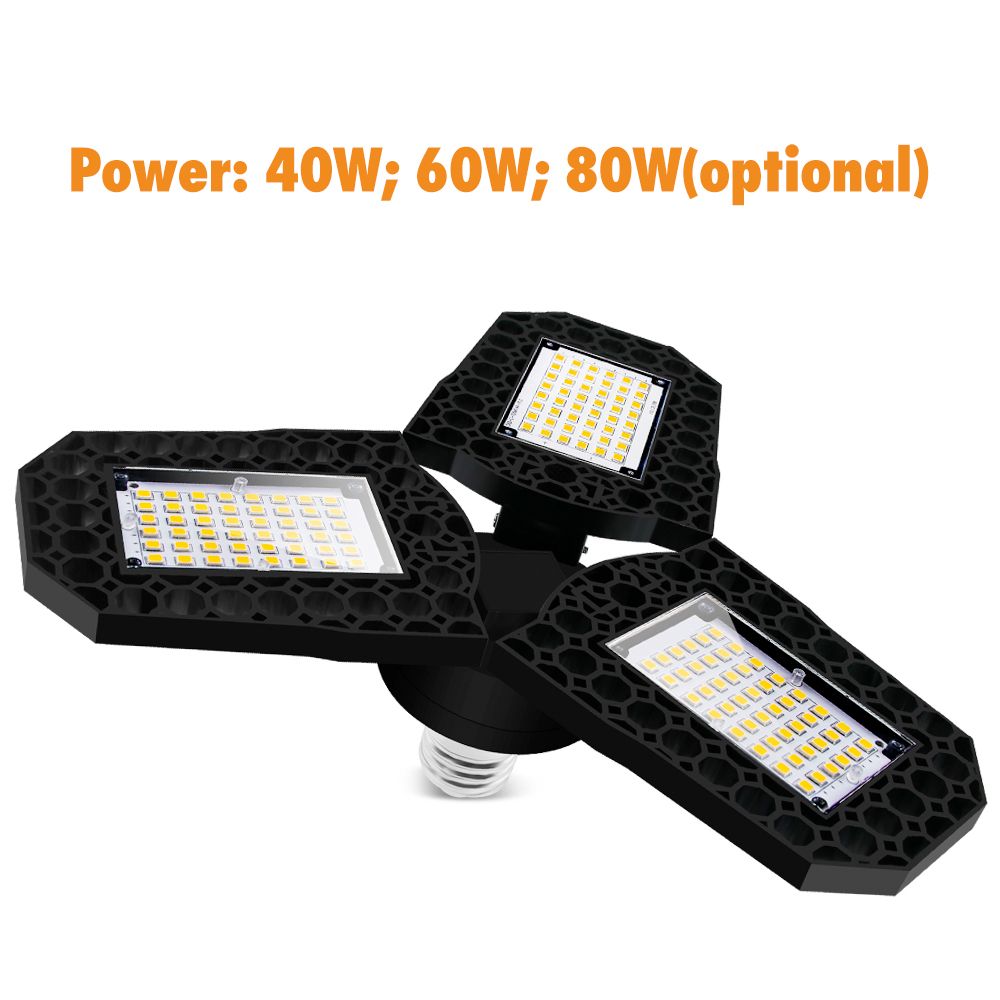 AC85-265V Deformable Garage Light LEDs Three-Leaf Fan Blade Bulb Ceiling Lamp — image 1