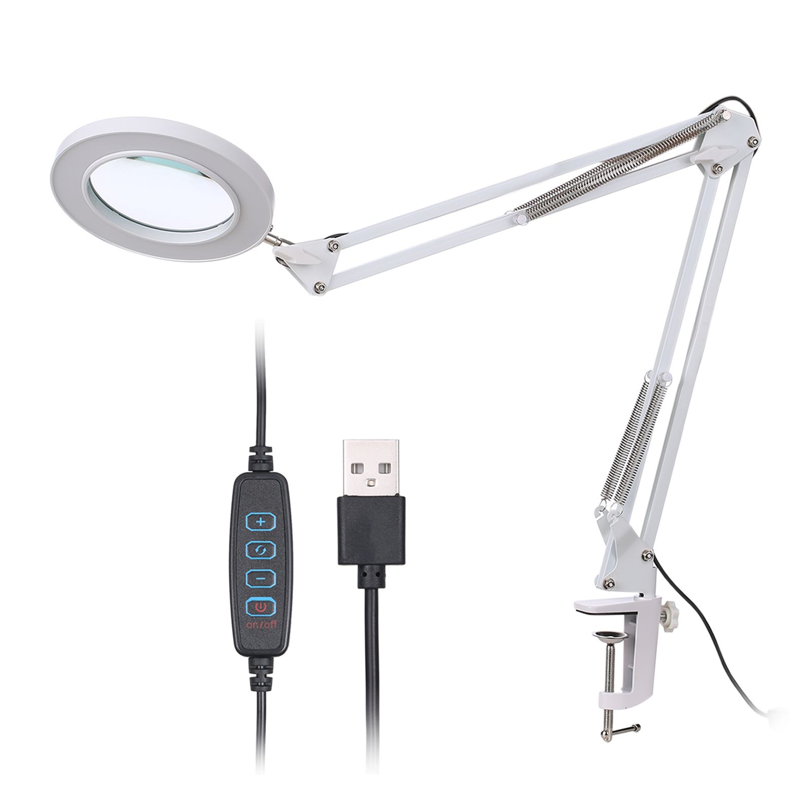 Magnifying Glass Magnifier with 64 LEDs Clamp Clip Light 8X Magnification 10 view 2