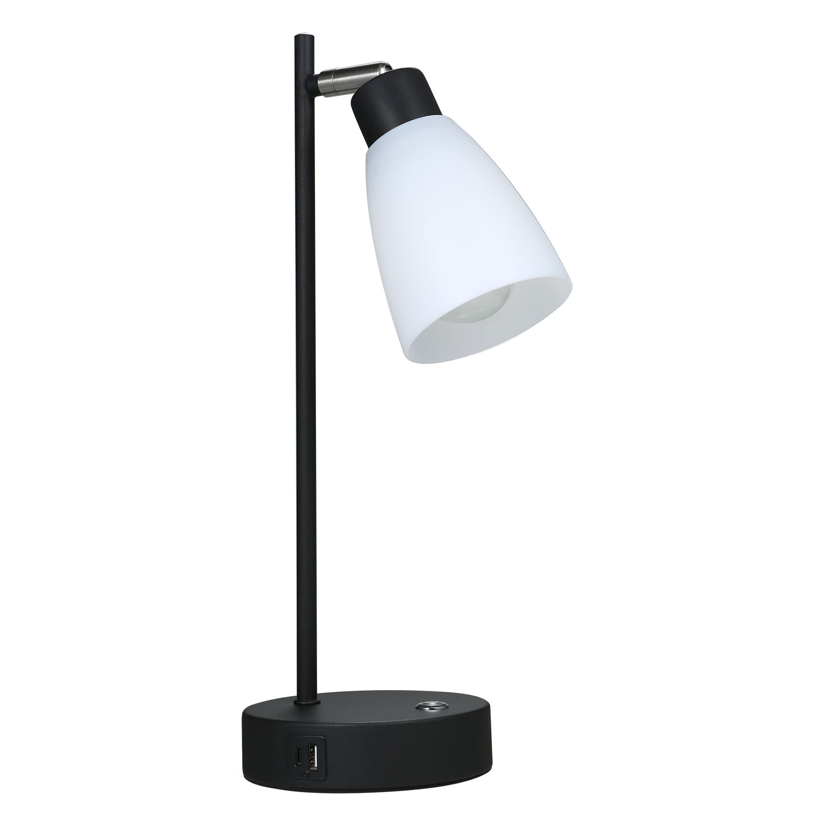 Industrial Table Light Beside Lamp 1 Type C & 1 USB Charging Port Stepless view 2