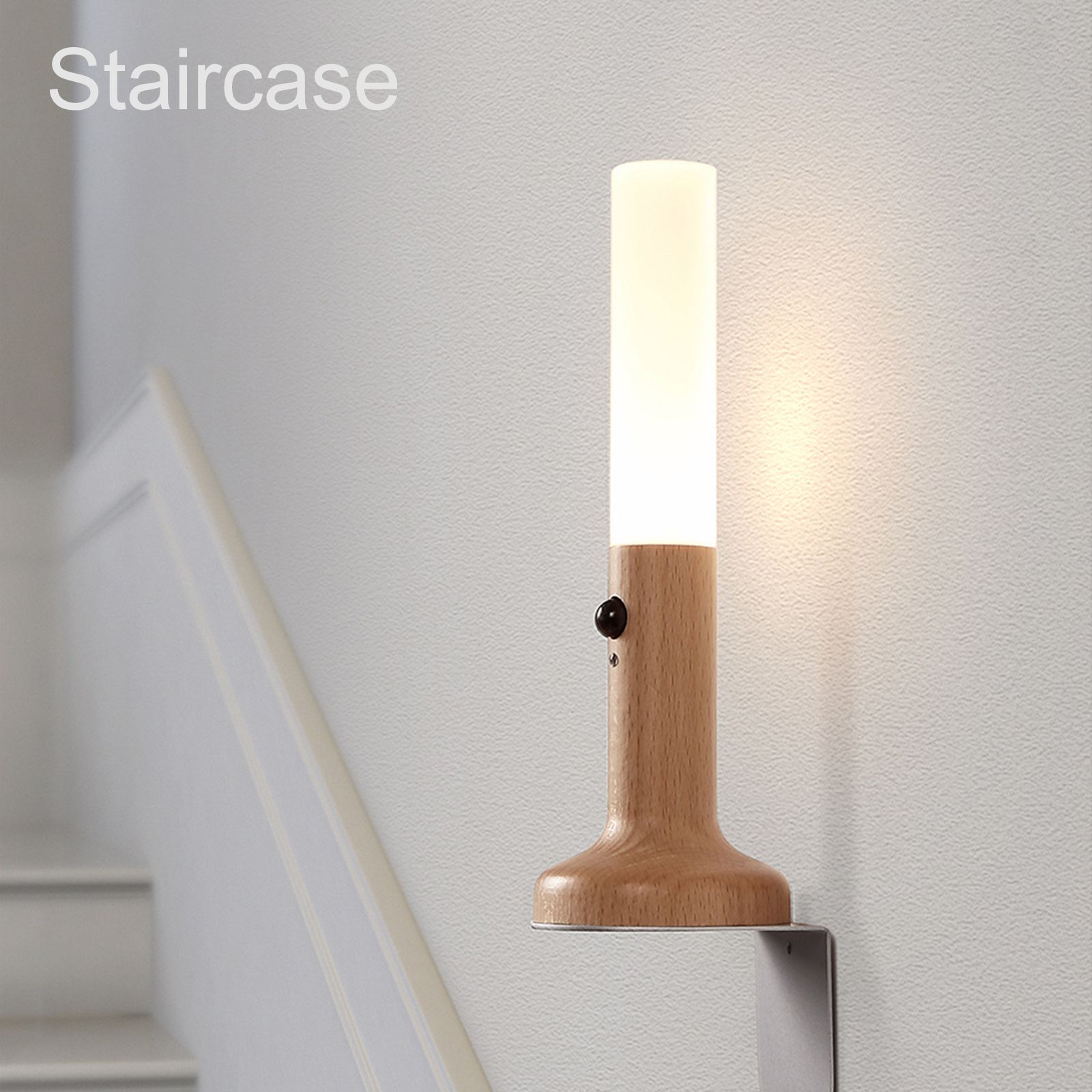 Smart Motion Sensor Night Light Solid Wood Table Lamp Wall Lamp Rechargeable view 7