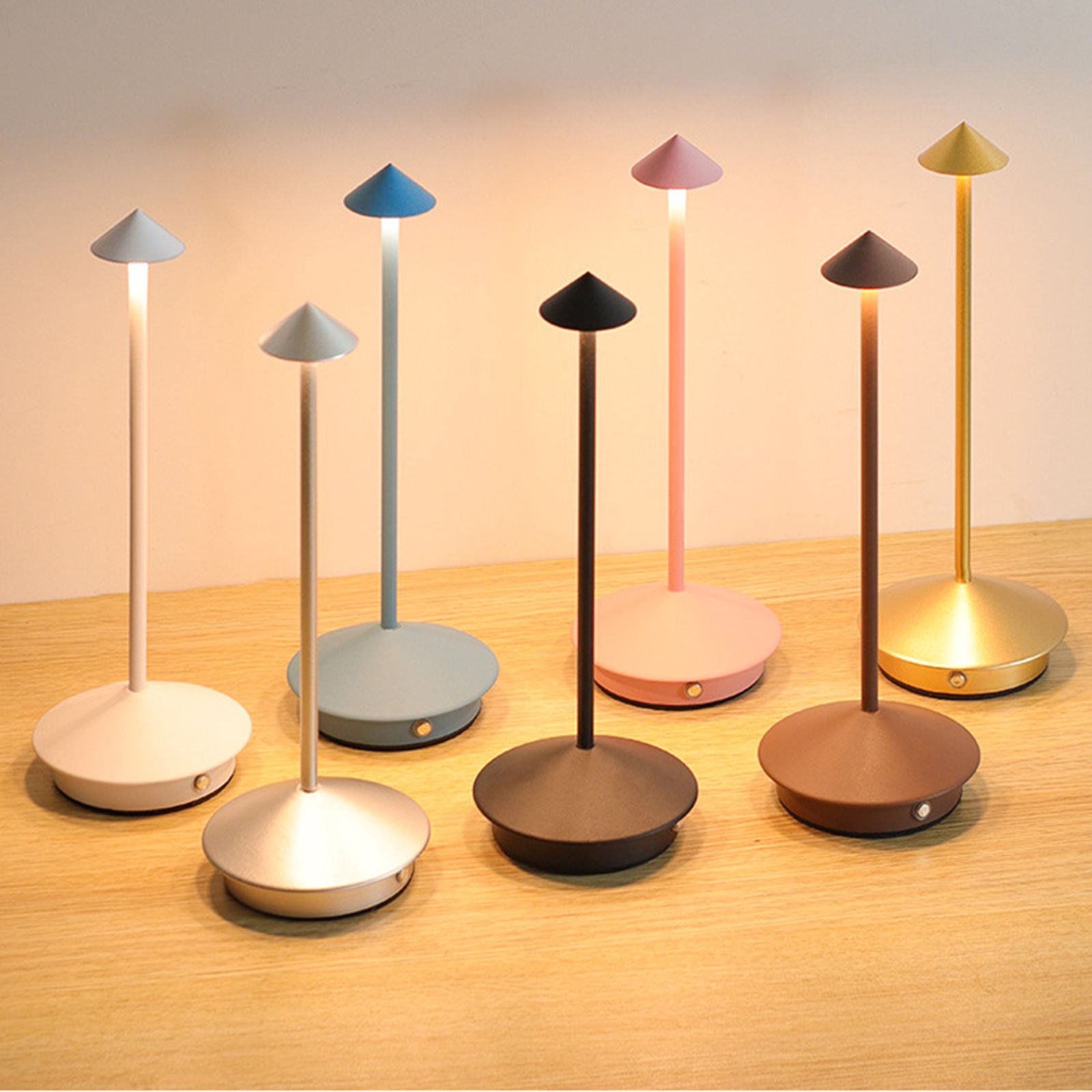 LED Mushroom Night Light Restaurant Table Lamp Bedside Ambient Light Touch view 2