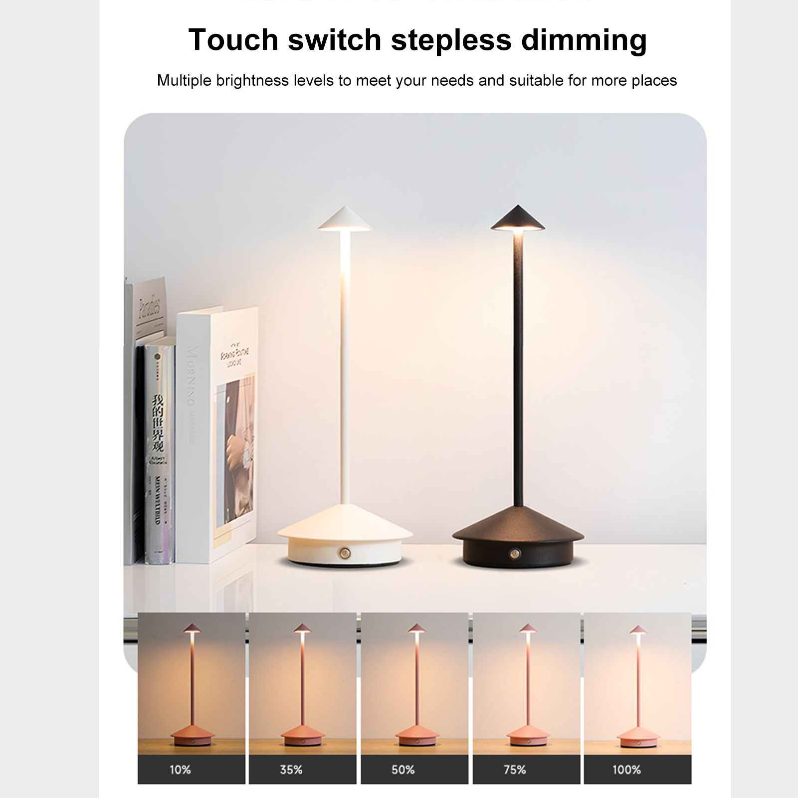 LED Mushroom Night Light Restaurant Table Lamp Bedside Ambient Light Touch view 6