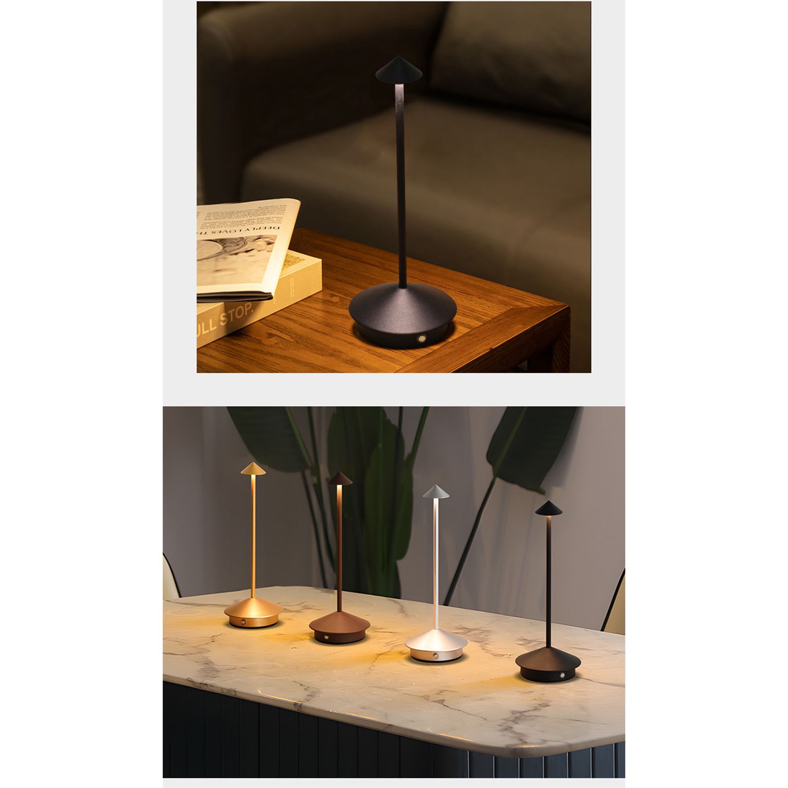 LED Mushroom Night Light Restaurant Table Lamp Bedside Ambient Light Touch view 9