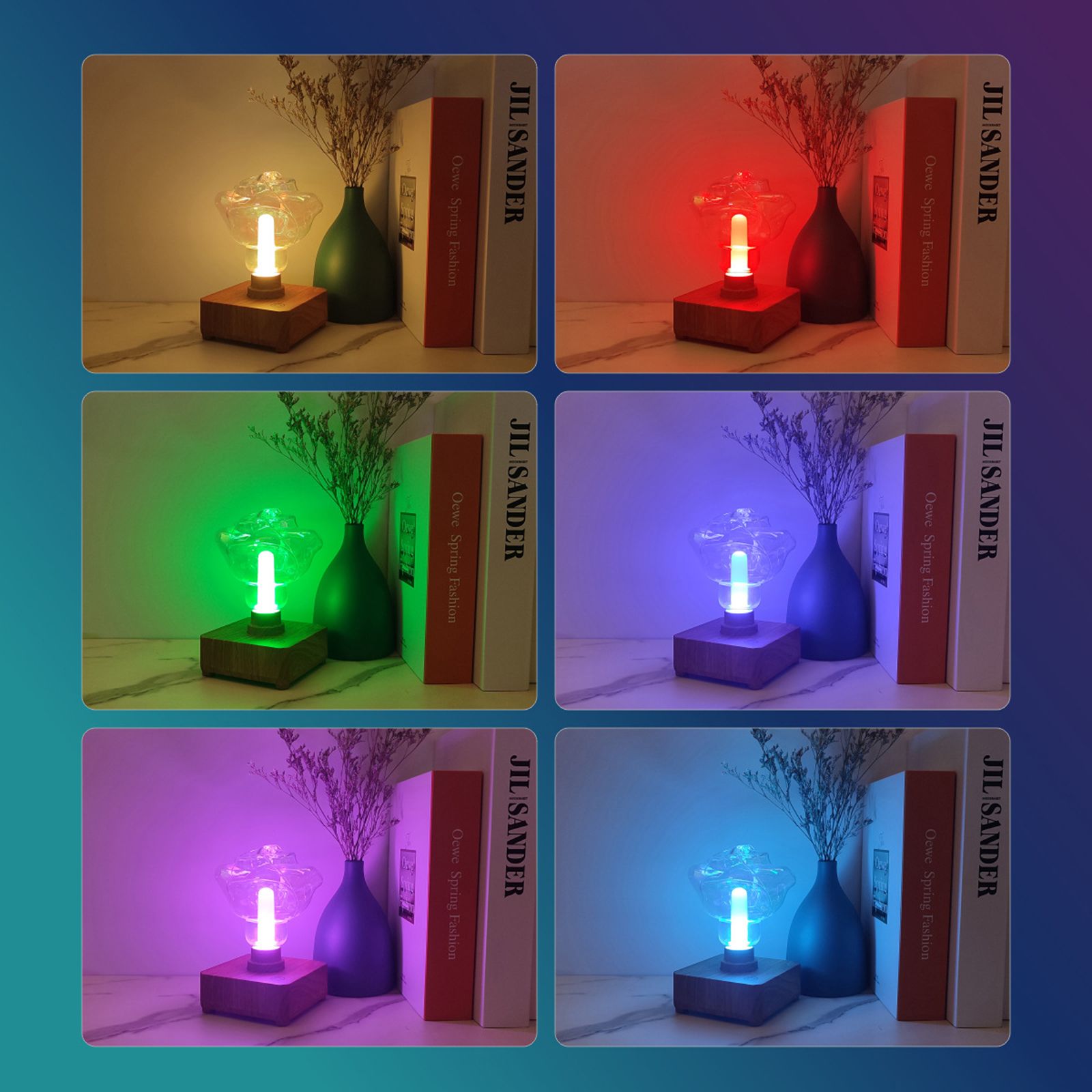 LED Rose Ambiance Night Light Romantic Warm Bedroom Touch Control Desktop USB view 6