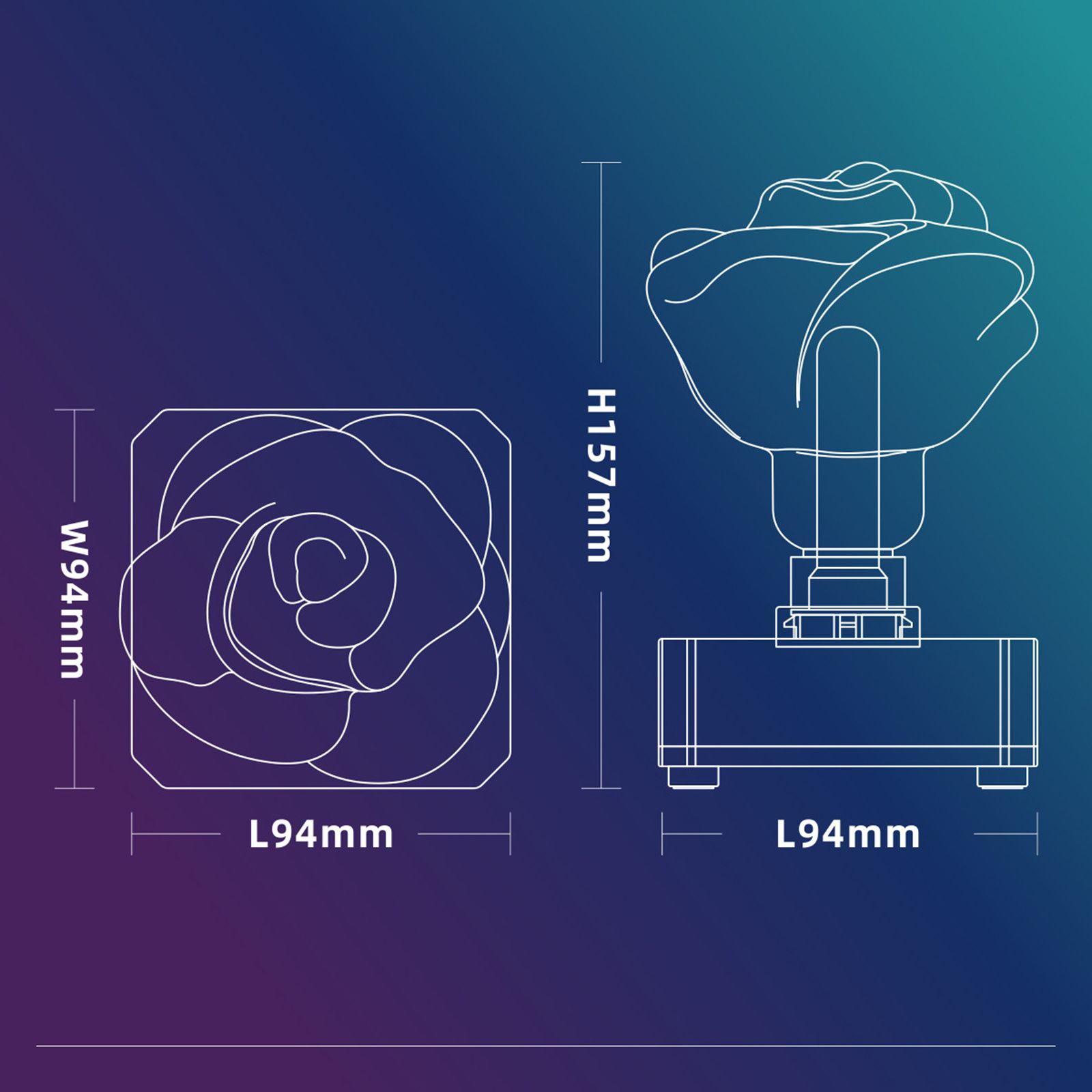 LED Rose Ambiance Night Light Romantic Warm Bedroom Touch Control Desktop USB view 9