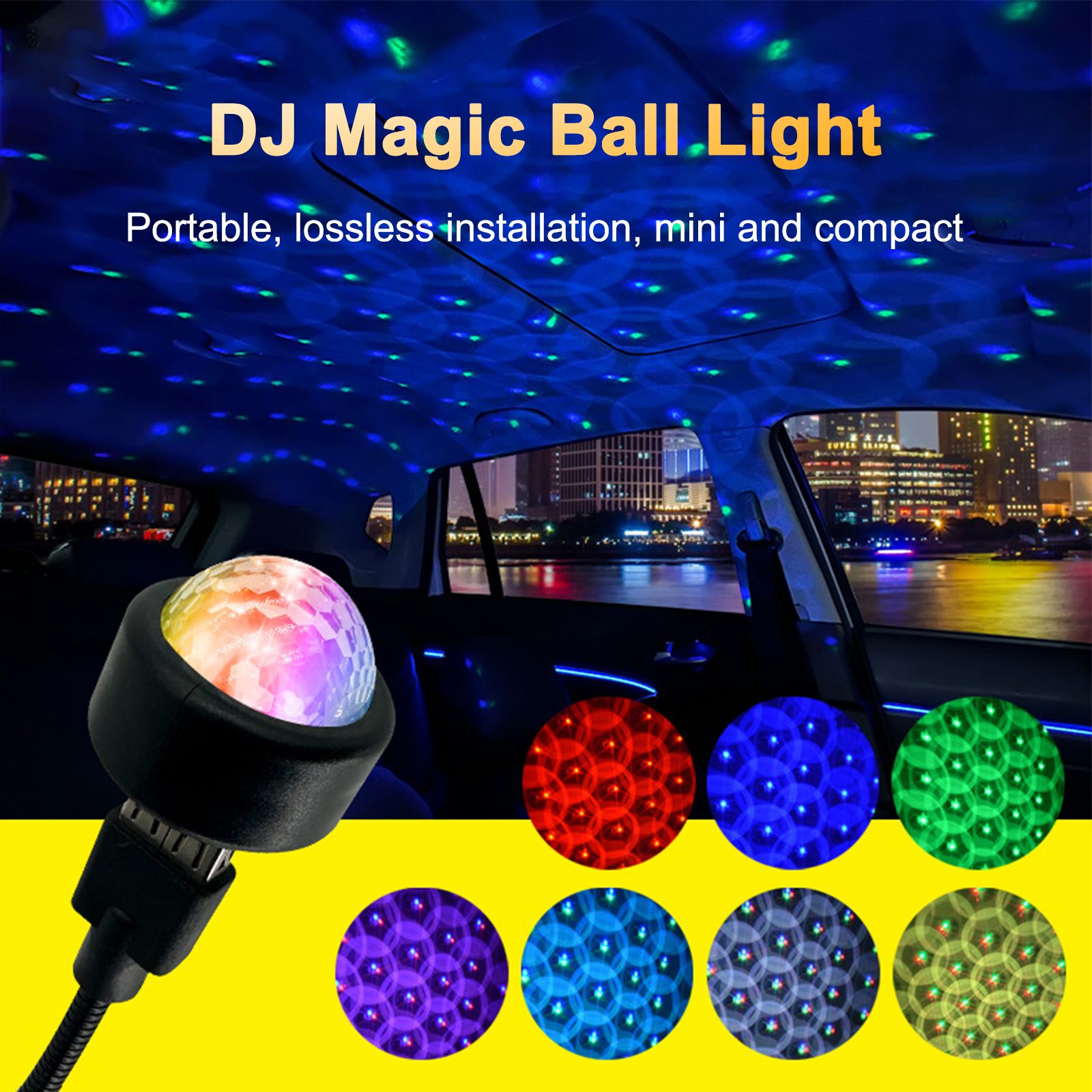 Car Magic Ball Starrying Light KTV Ambient Light Indoor Home DJ Projection view 9