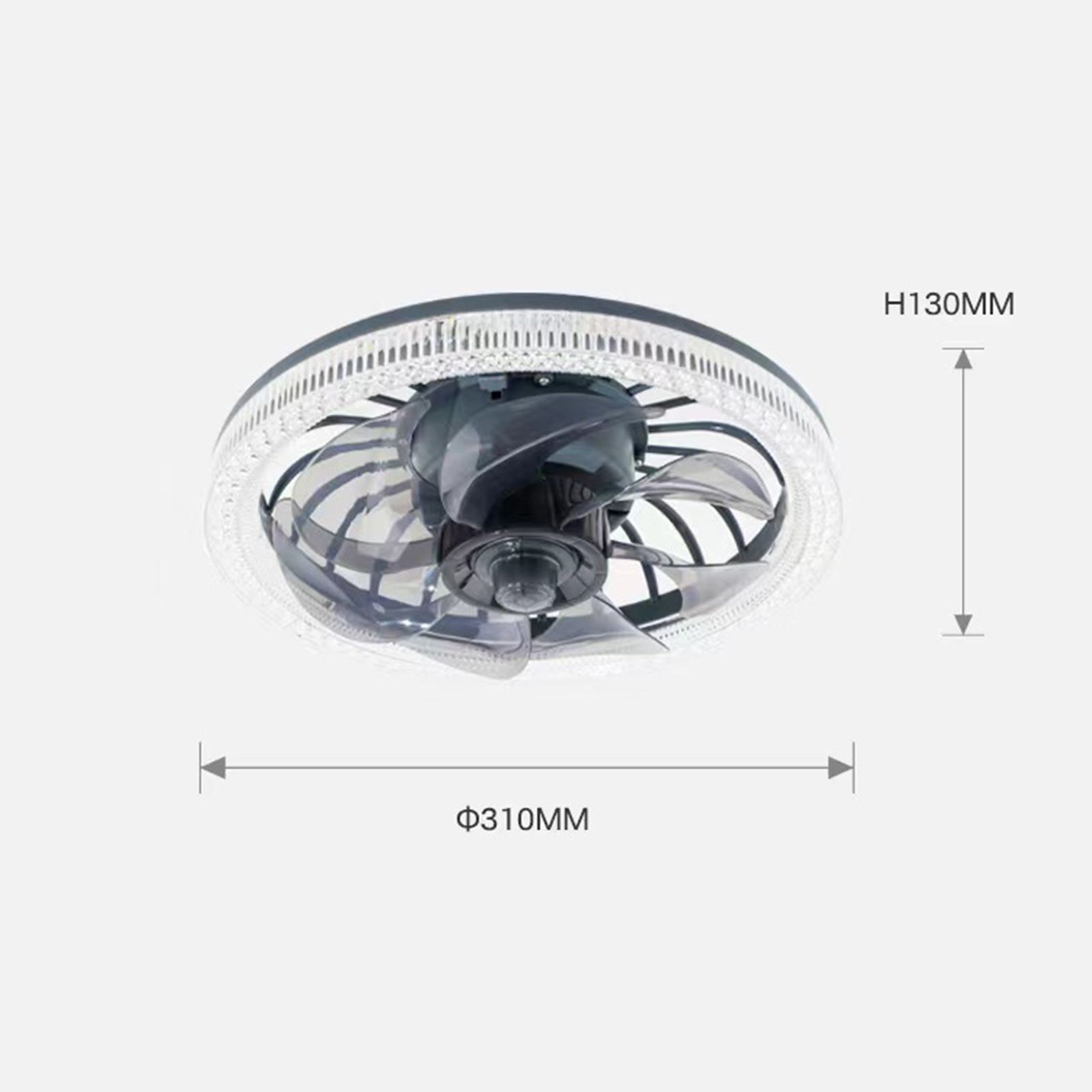 Ceiling Fan Light Bedroom Home E27LED Fan Light With Remote Control Speed and view 2