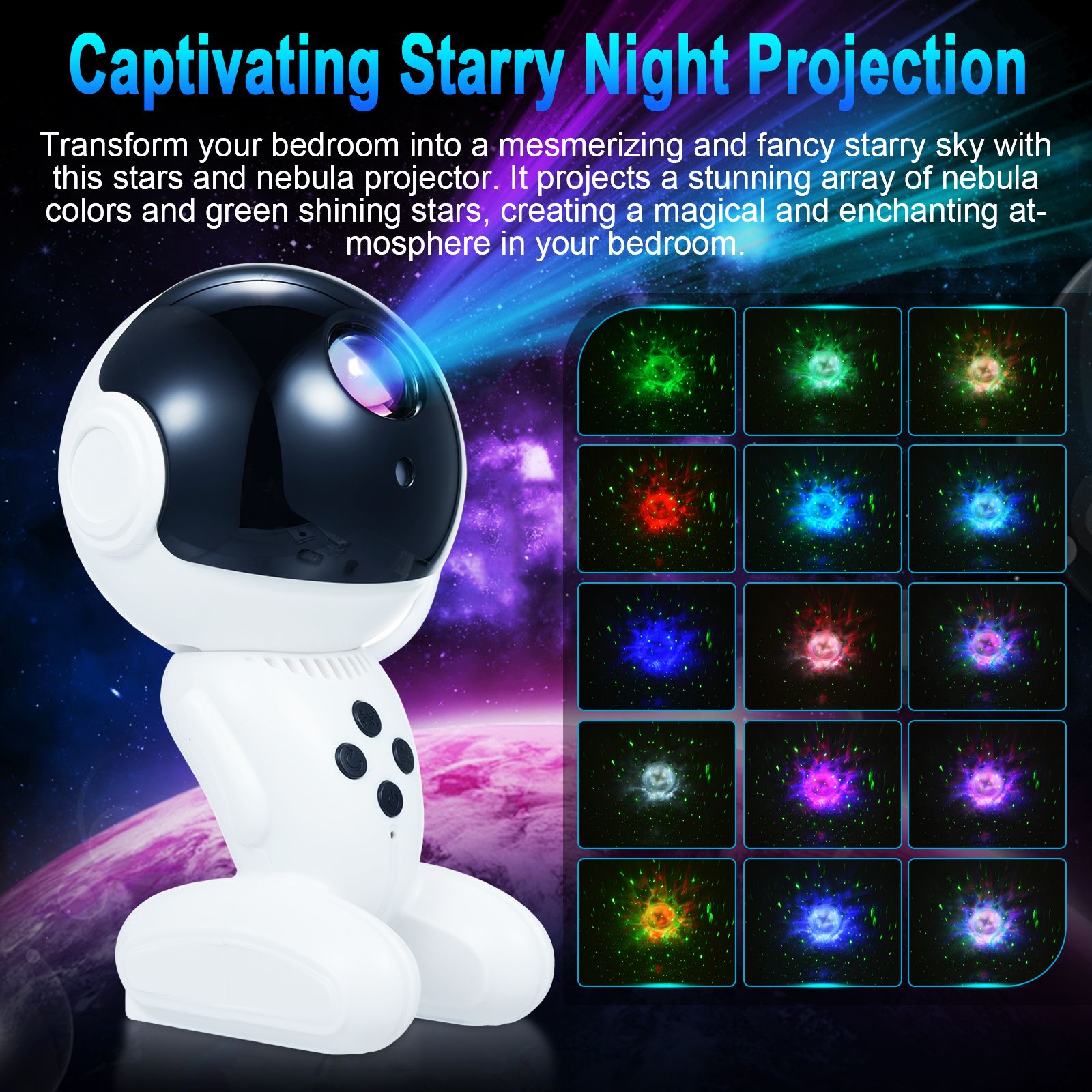 Star Projector Galaxy Night Light Starry Nebula Ceiling LED Lamp 15 Light view 2