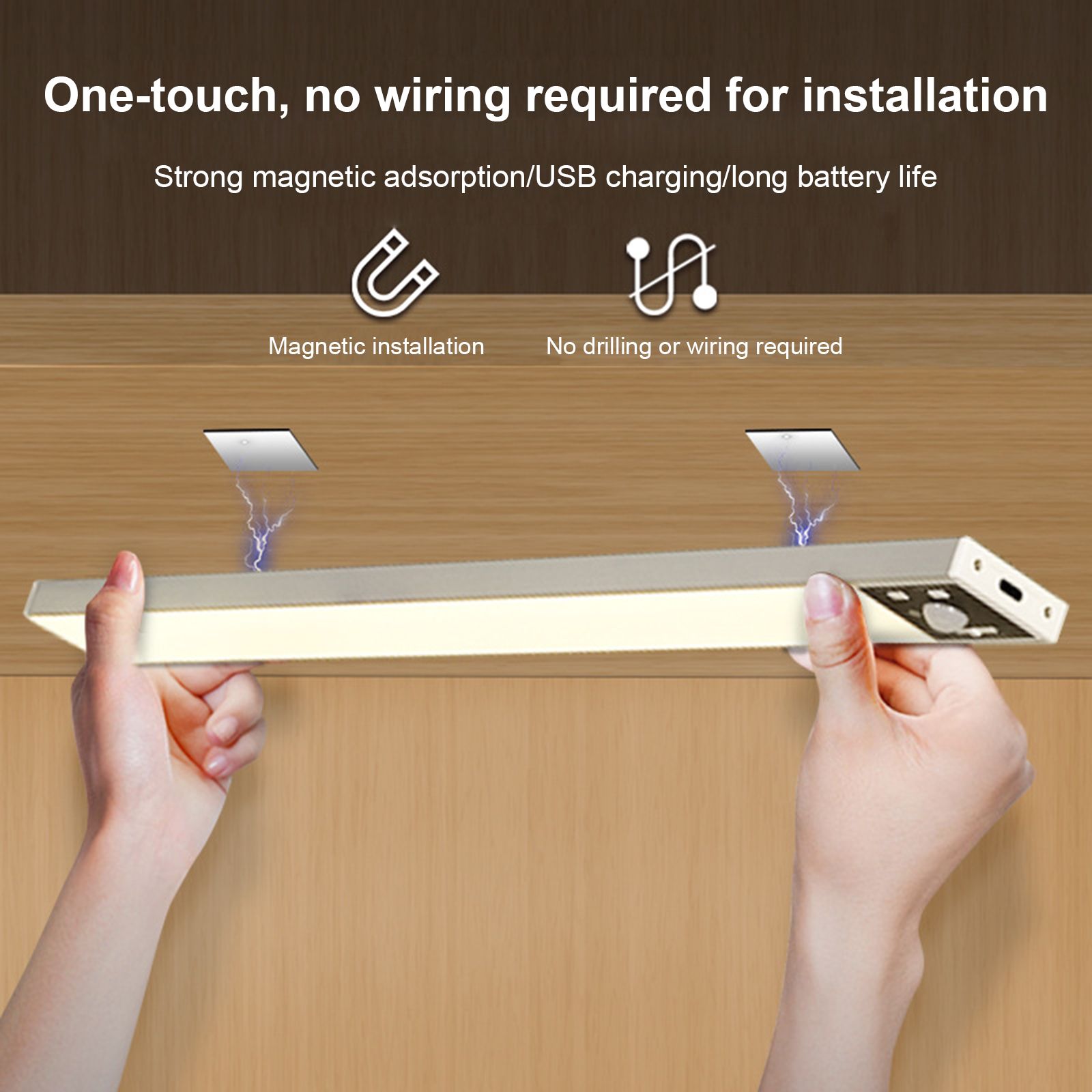 Ultra-thin Body Sensor Night Light Rechargeable Cabinet Wine Cooler Closet view 7