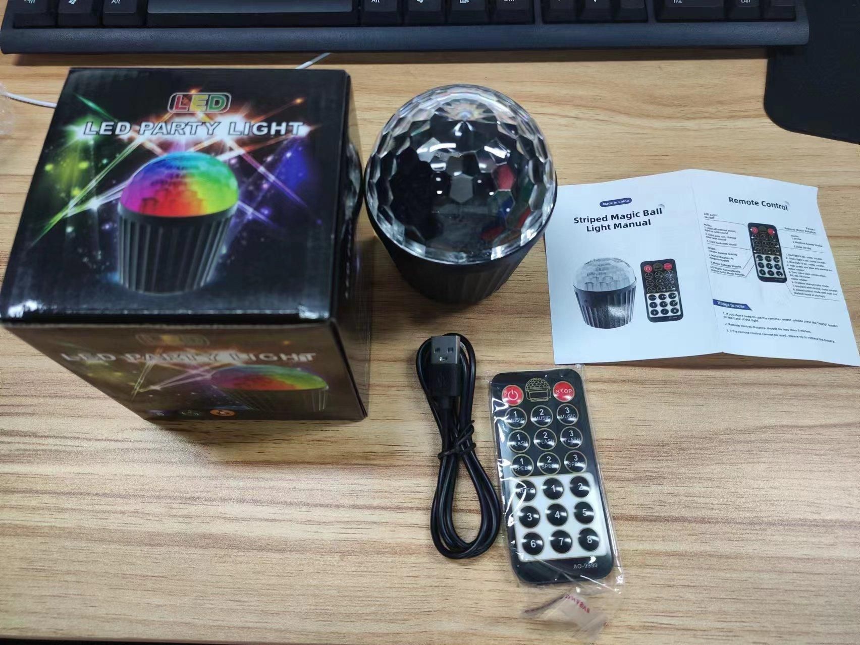 Crystal Magic Ball Lamp Home KTV Stage Light Disco LEDs Light Projection view 3