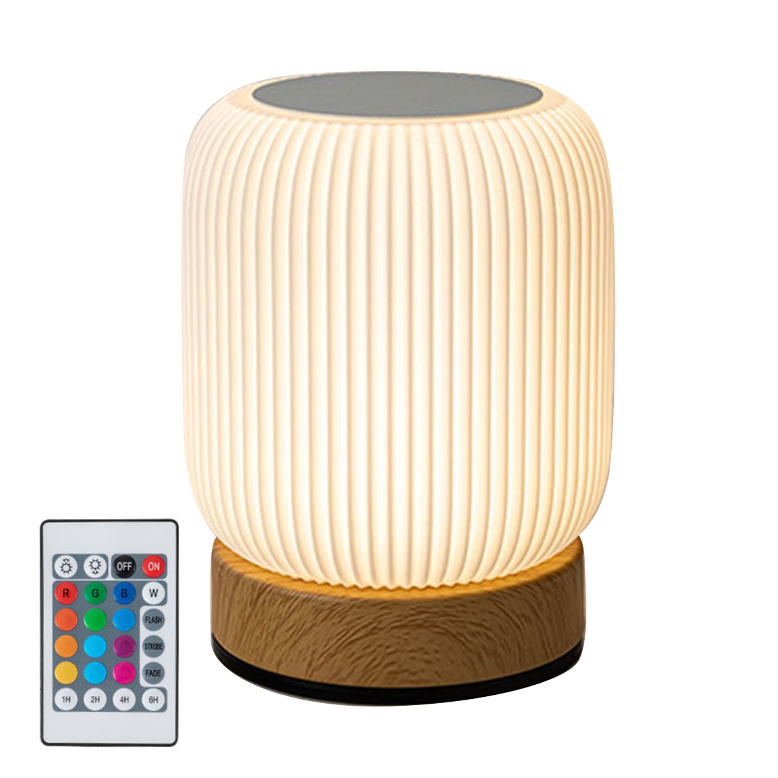 Wood Grain Touch Night Light Pat Table Lamp Bedroom Bedside Lamp Ambient Light view 4