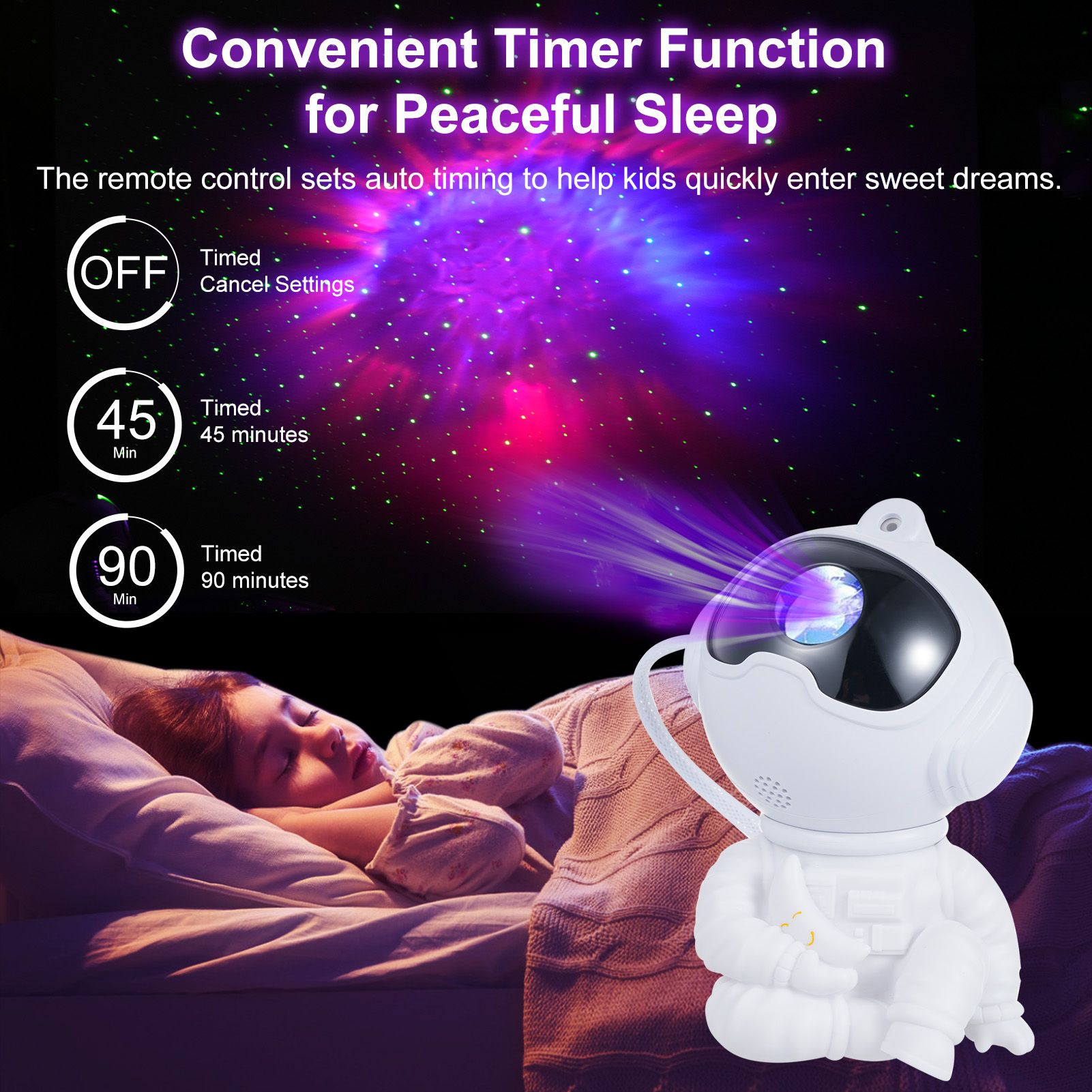 Astronaut Star Galaxy Projector Starry Nebula Projection Light Bedroom view 8