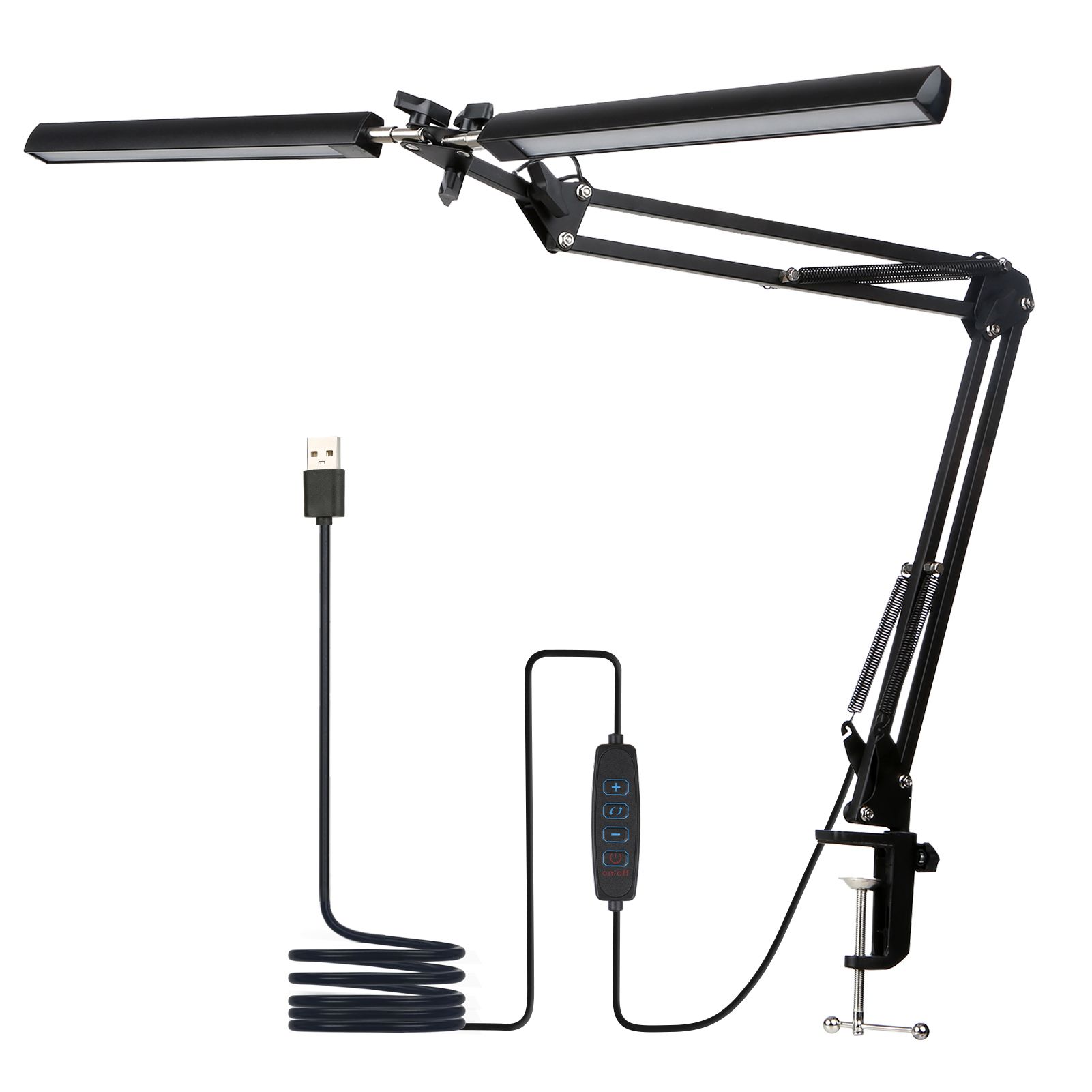 Neoglint D C5V 2A 24W 120LEDs Swing Arm Desk Lamp with Clamp Architect Table view 3