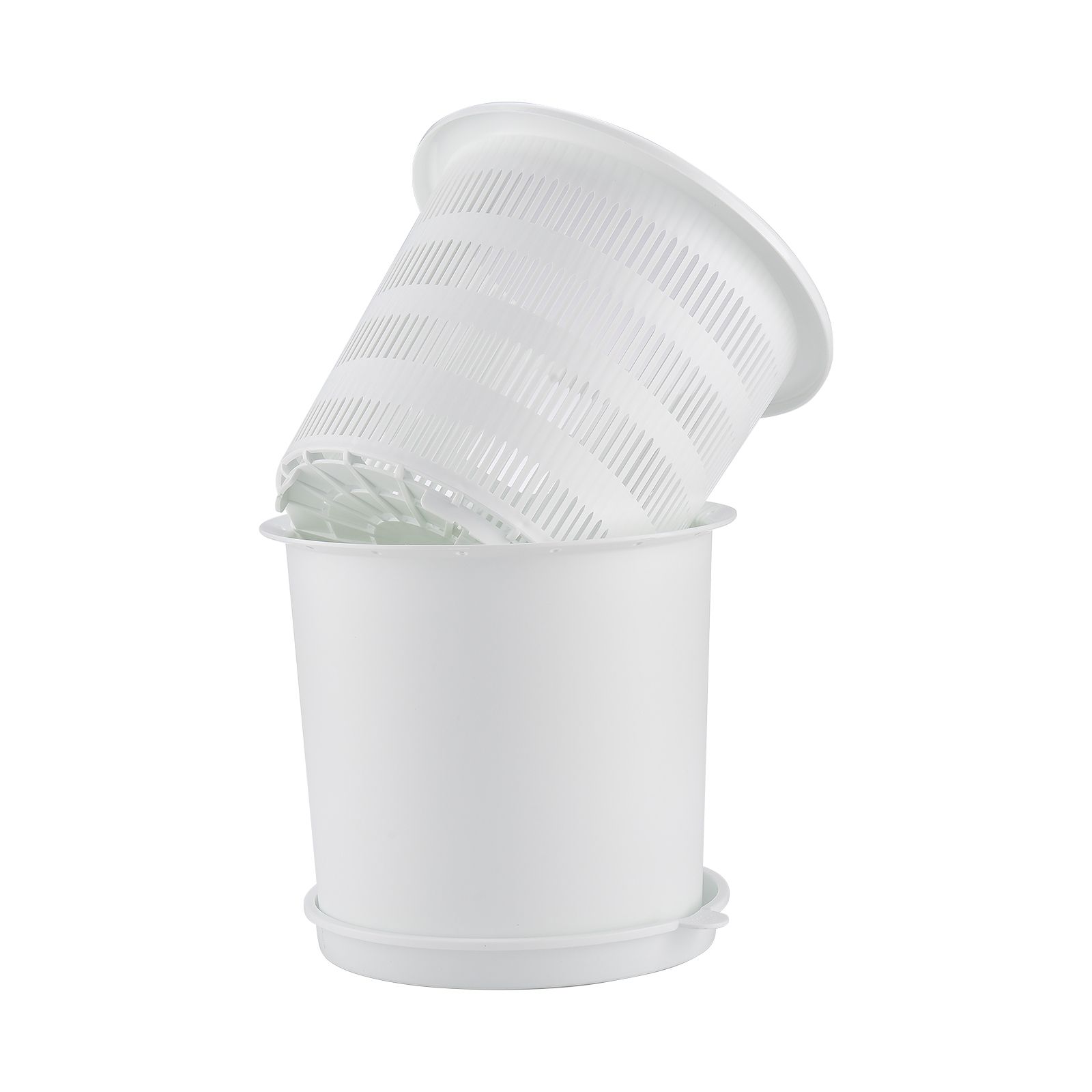 Root Controlled Flowerpot with Tray Large Plastic Pot Resin Breathable view 4