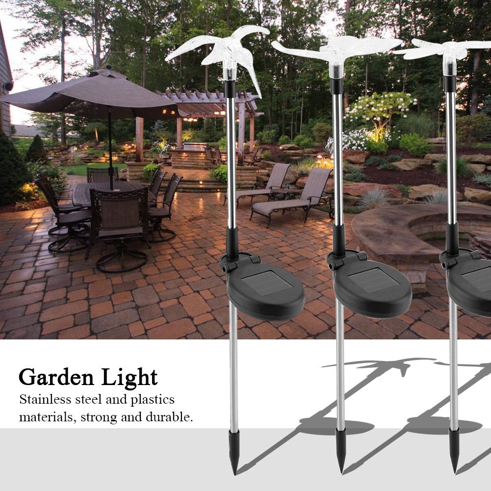 3PCS Colorful Solar Powered Lawn Light Outdoor Butterfly/Bird/Dragonfly Garden view 7
