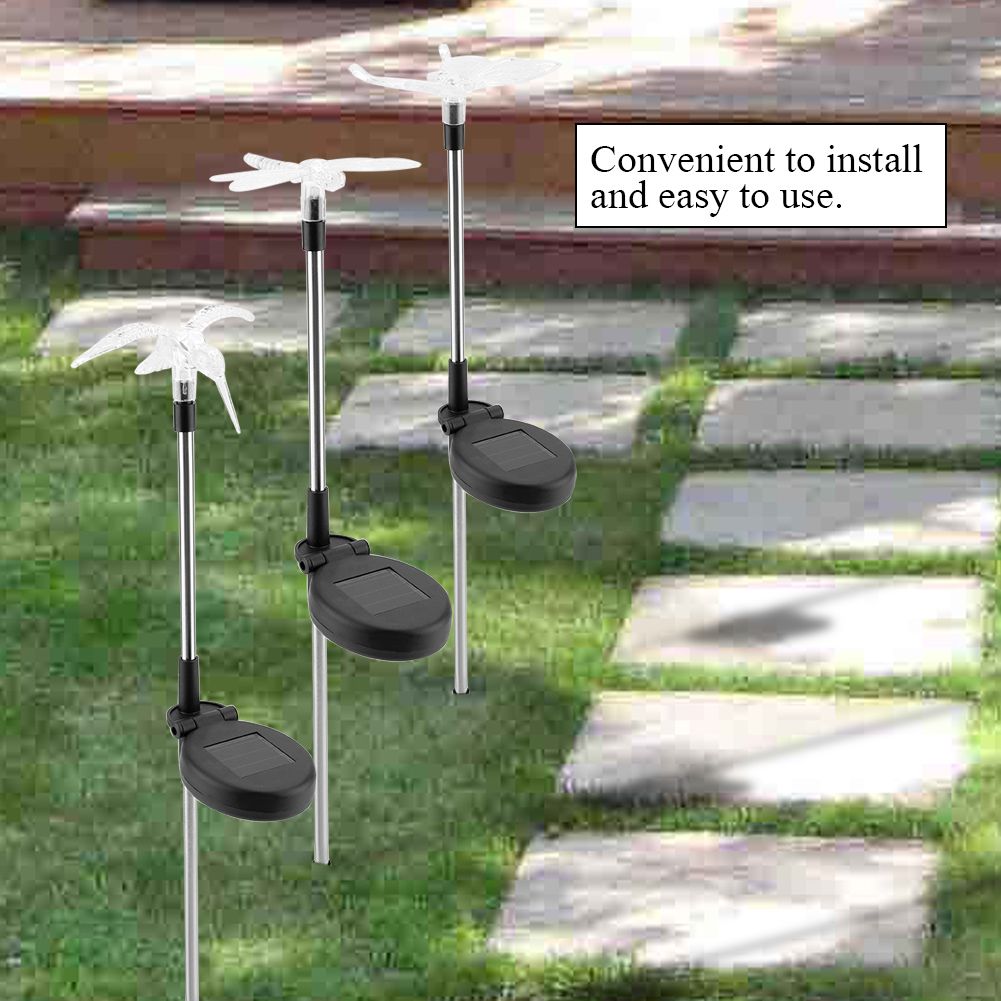 3PCS Colorful Solar Powered Lawn Light Outdoor Butterfly/Bird/Dragonfly Garden view 8