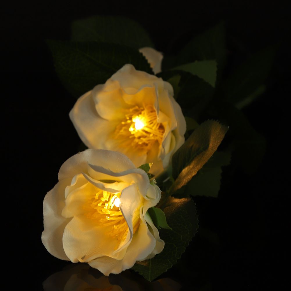 Solar Power LED Camellia Flower Light for Outdoor Yard Garden Lawn Landscape view 8