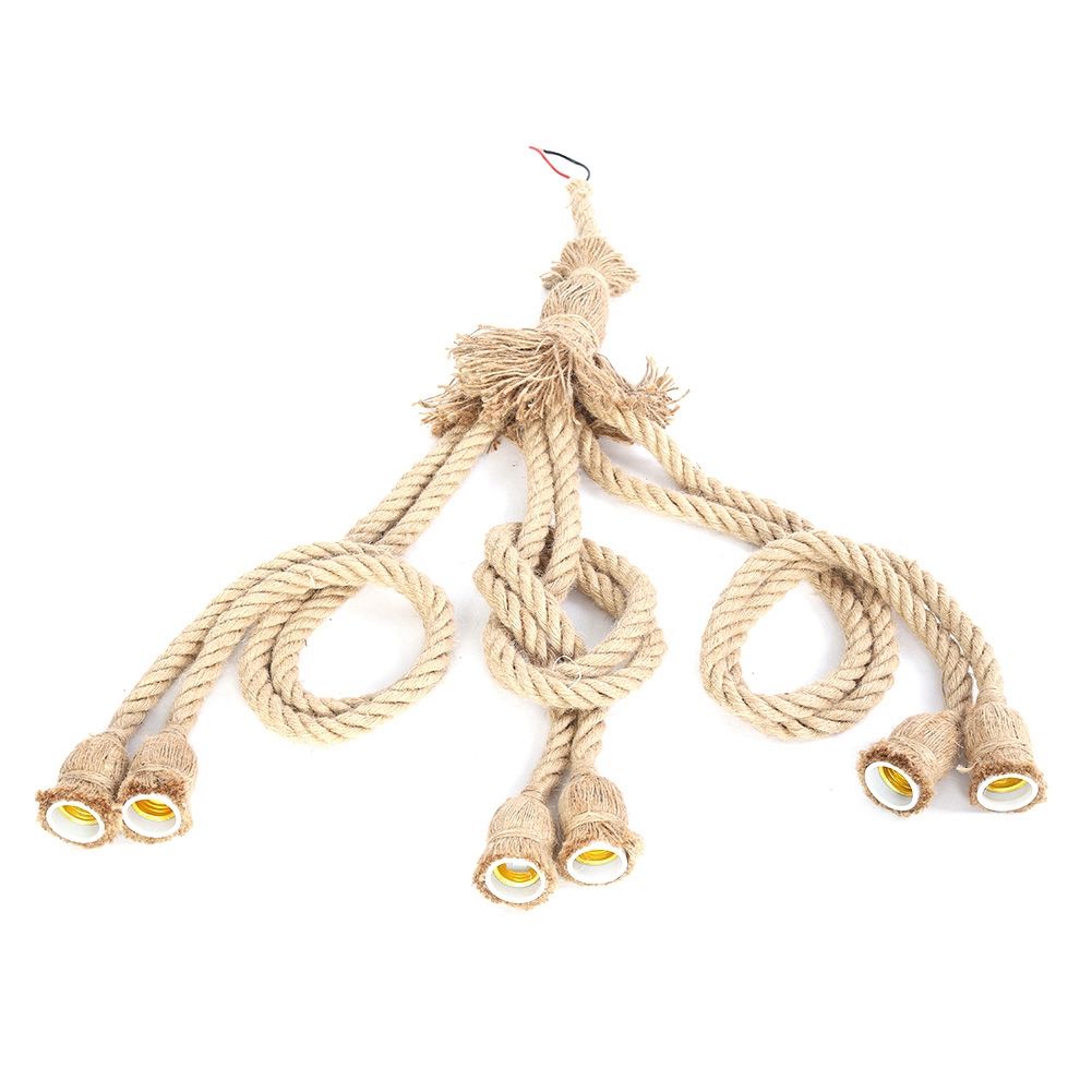 E27 Lamp Base 1m Hemp Rope Cord Electric Wire DIY Pendant Decorative Bulb with view 8