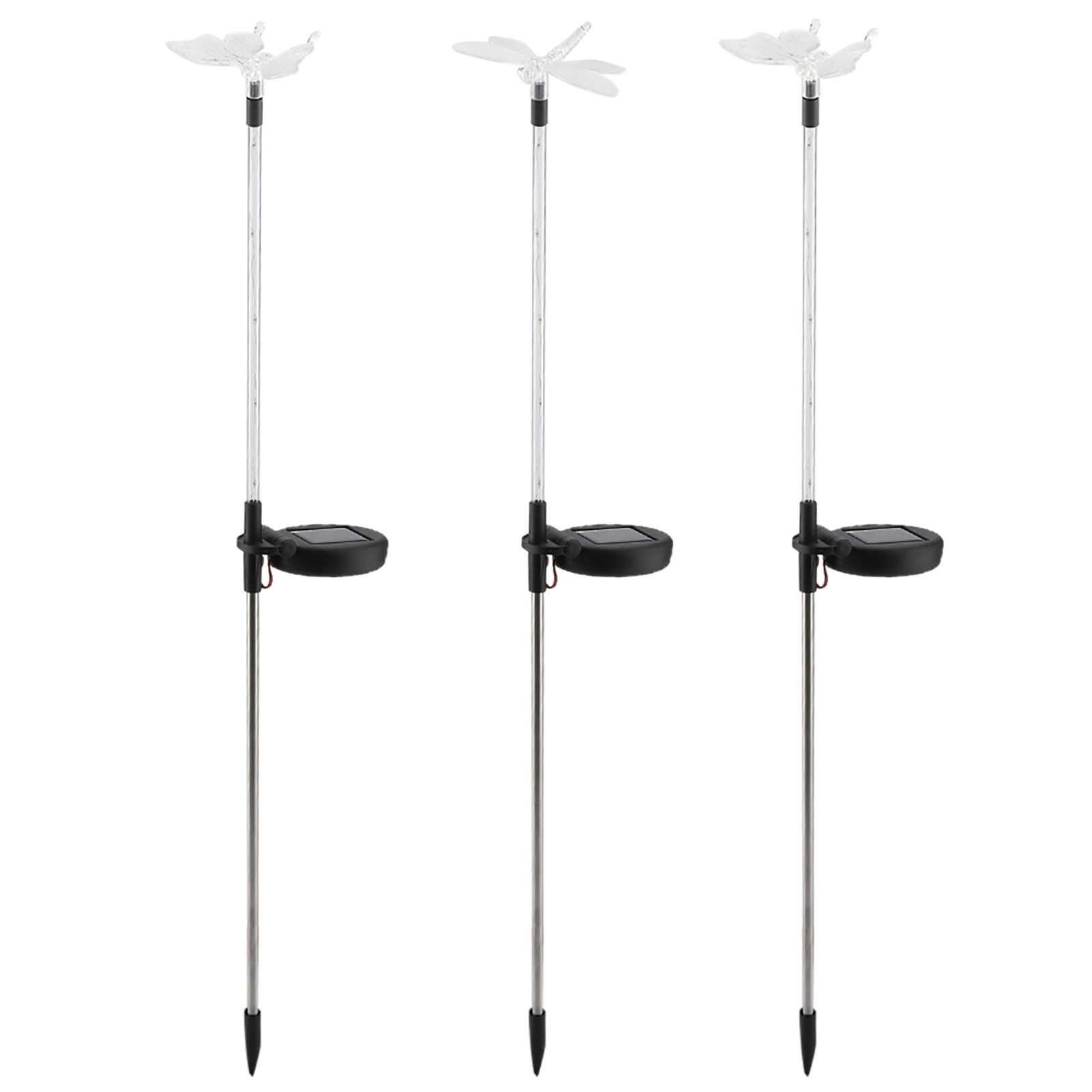 3pcs Solar Powered LED Colorful Outdoor Waterproof Stake Light for Lawn Garden