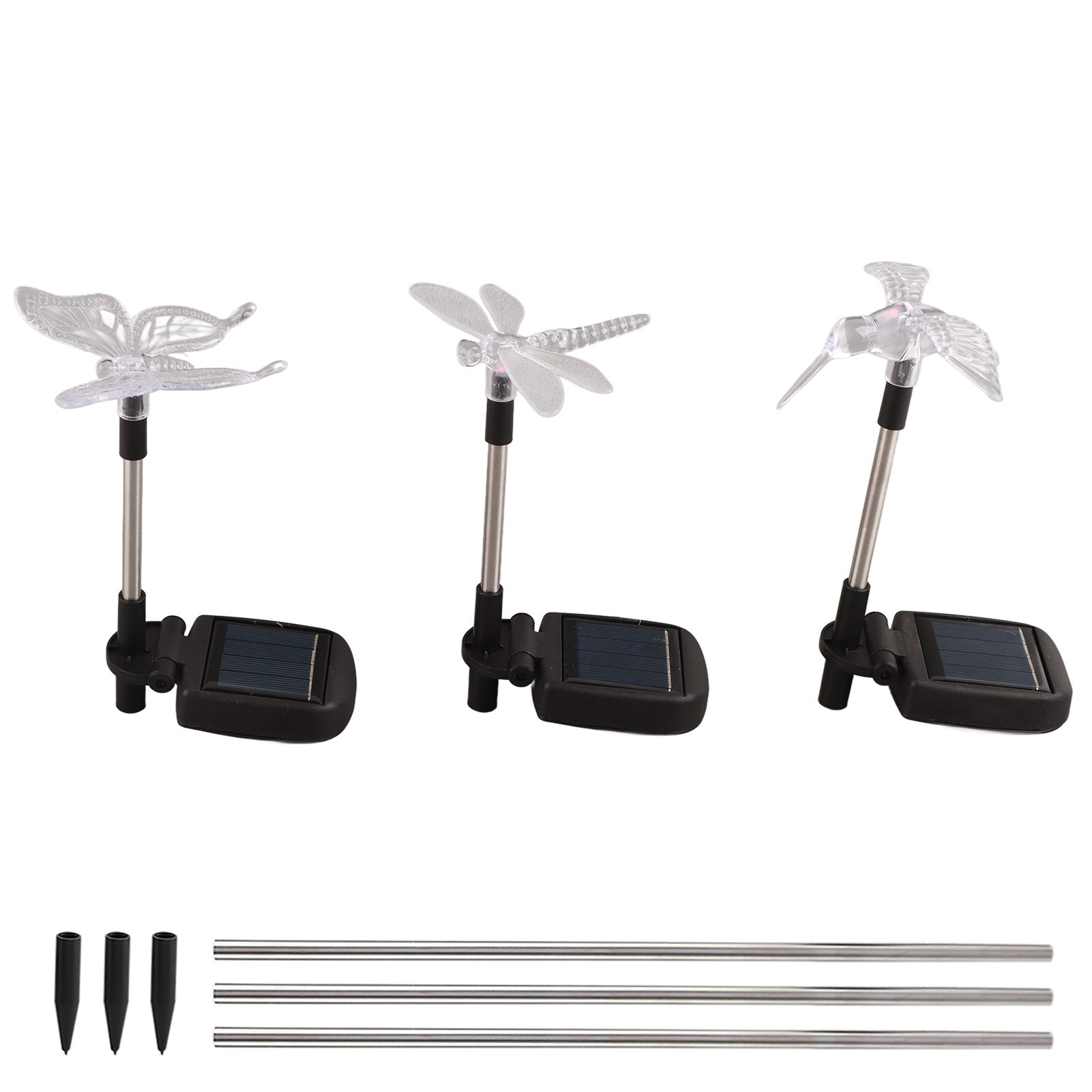 3pcs Solar Powered LED Colorful Outdoor Waterproof Stake Light for Lawn Garden view 2