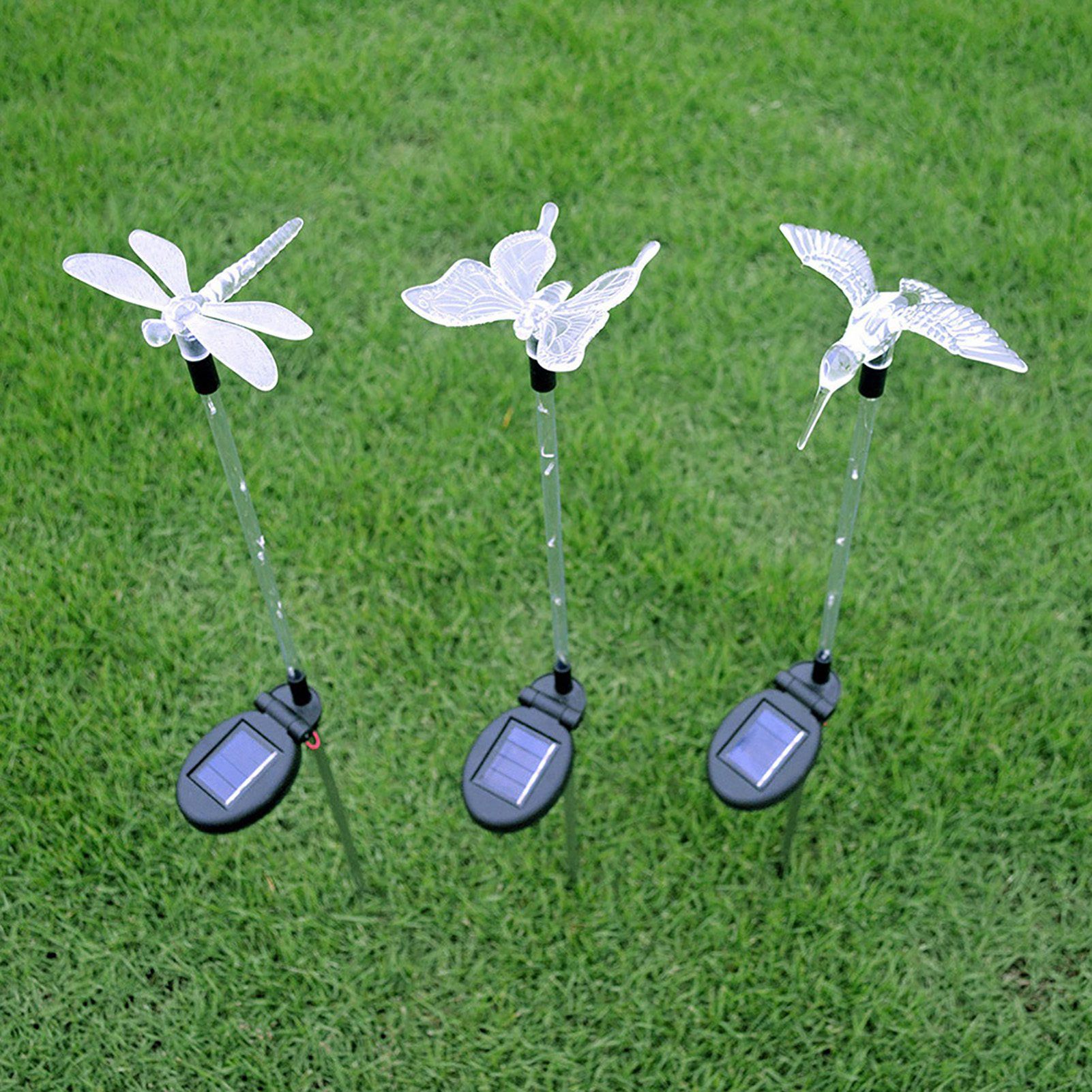 3pcs Solar Powered LED Colorful Outdoor Waterproof Stake Light for Lawn Garden view 4