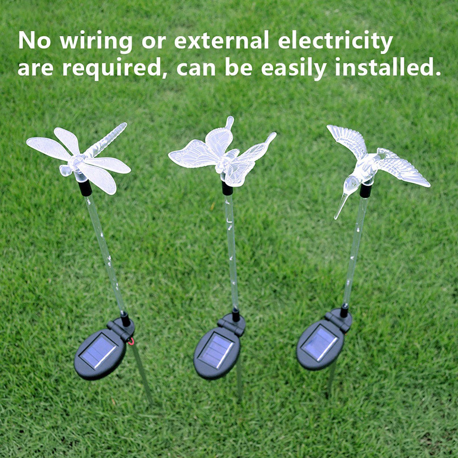 3pcs Solar Powered LED Colorful Outdoor Waterproof Stake Light for Lawn Garden view 12