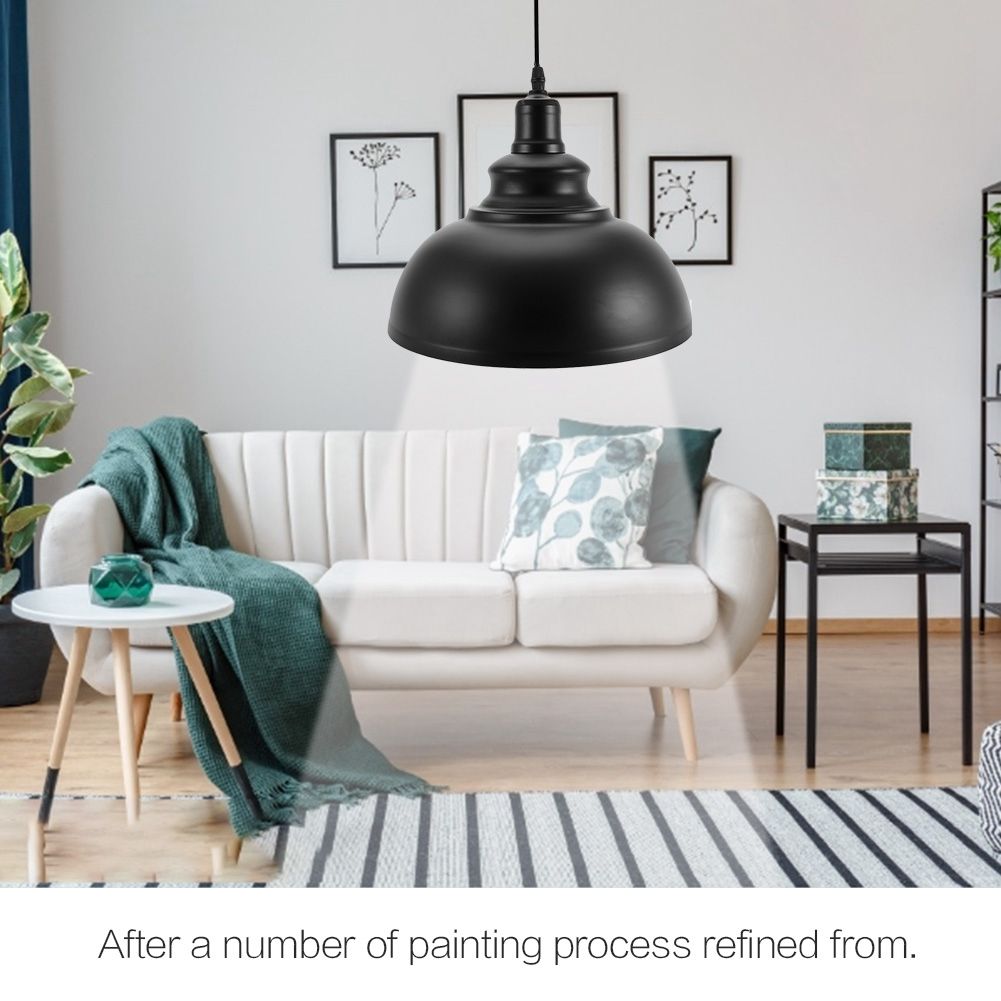 E27 Metal Chandeliers Hanging Ceiling Light Pendant Lamp Shade Fixture Black view 8