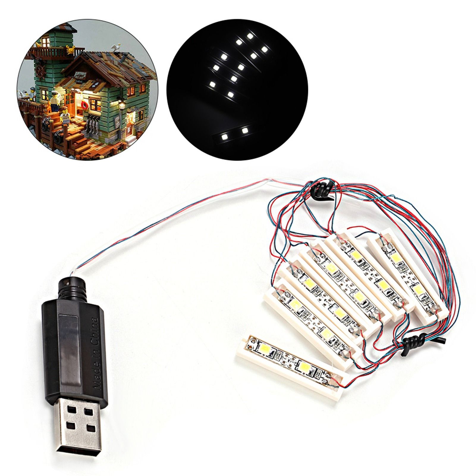 ABS Universal DIY LED Light USB Charging Shining Decoration Bricks Bartype Lamp view 3