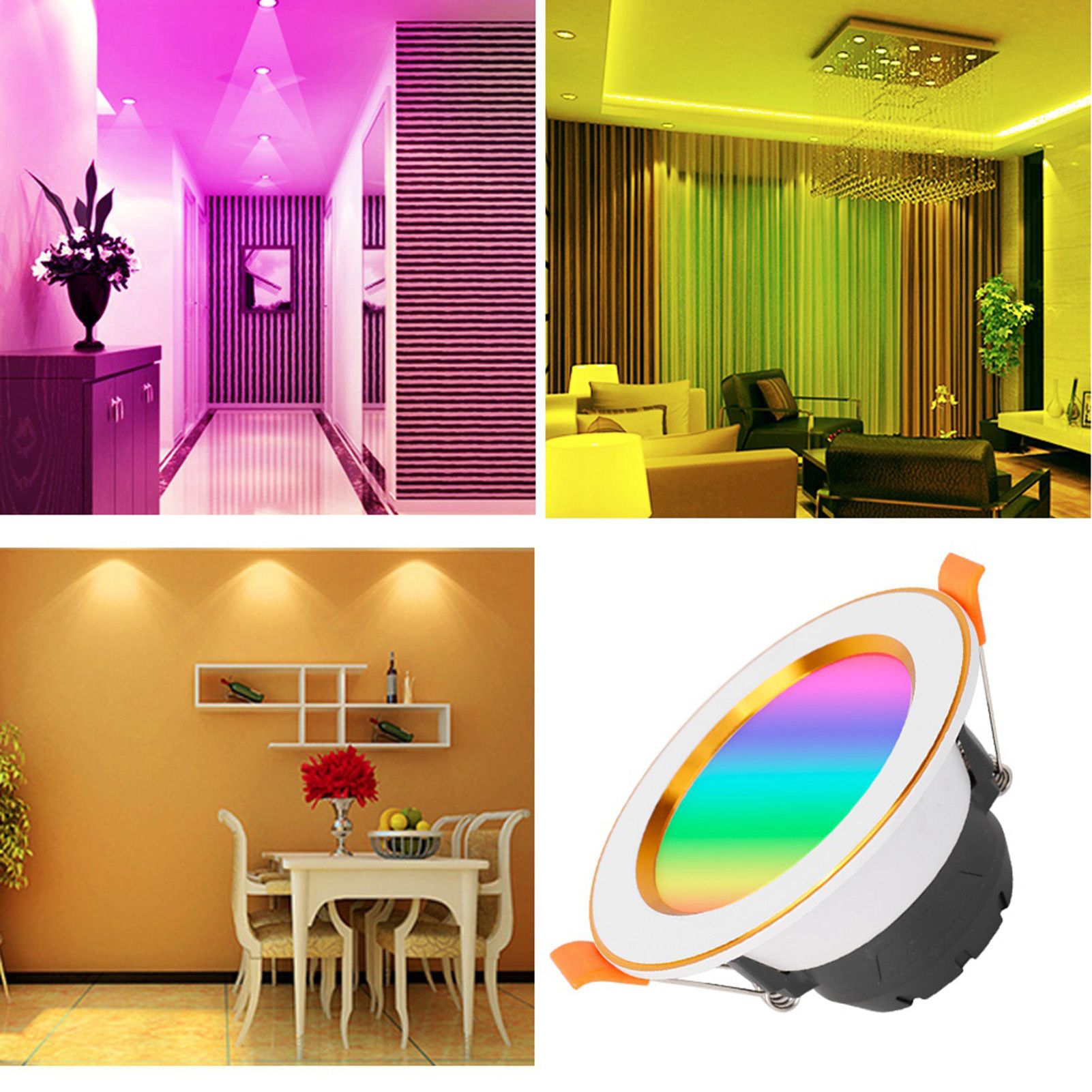 7W RGB+W Smart WIFI LED Downlight Ceiling Light Voice APP Control Lamp for view 4