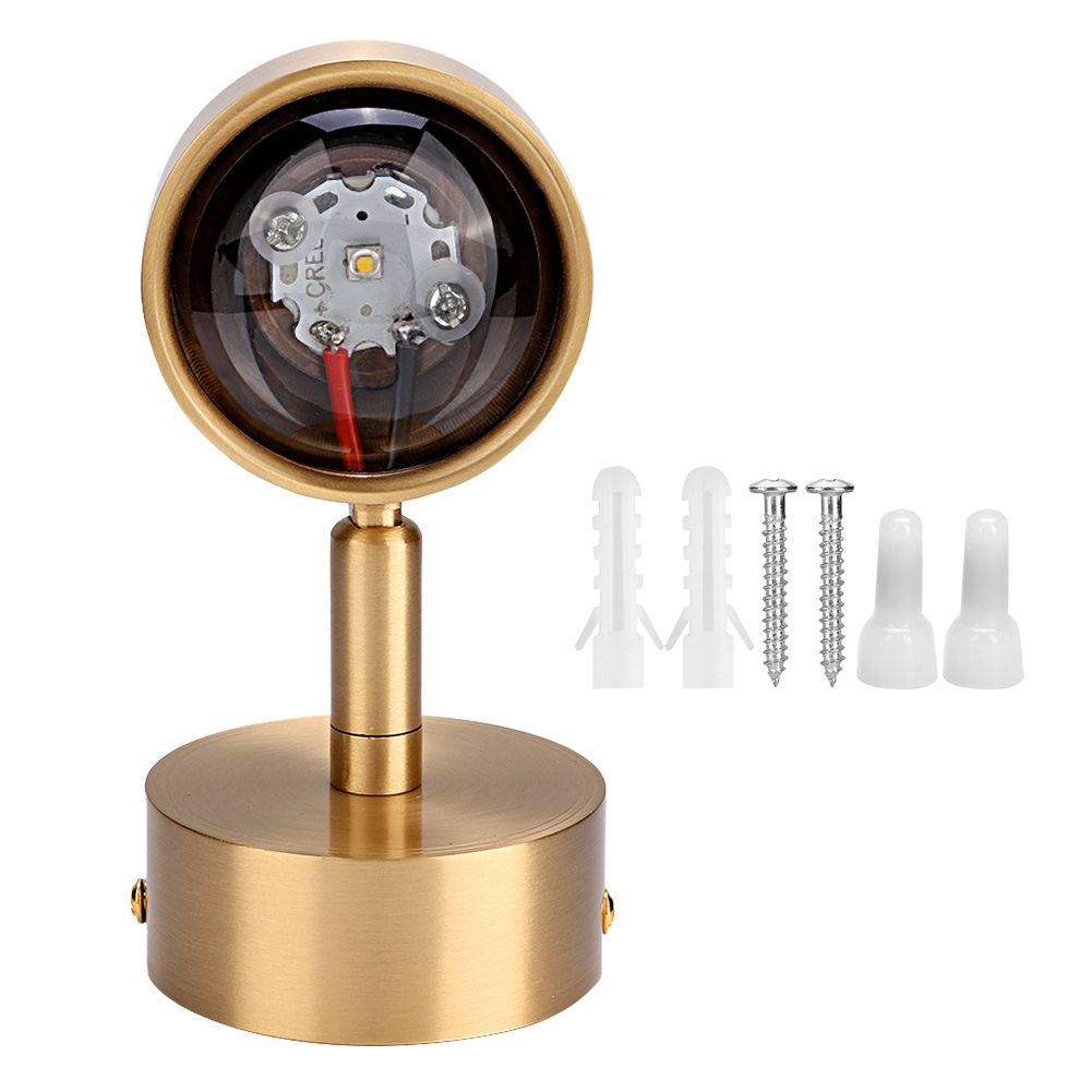 Simple Copper Wall Lamp Light for Corridor Stairway Passage Bedroom 3W 220V view 2