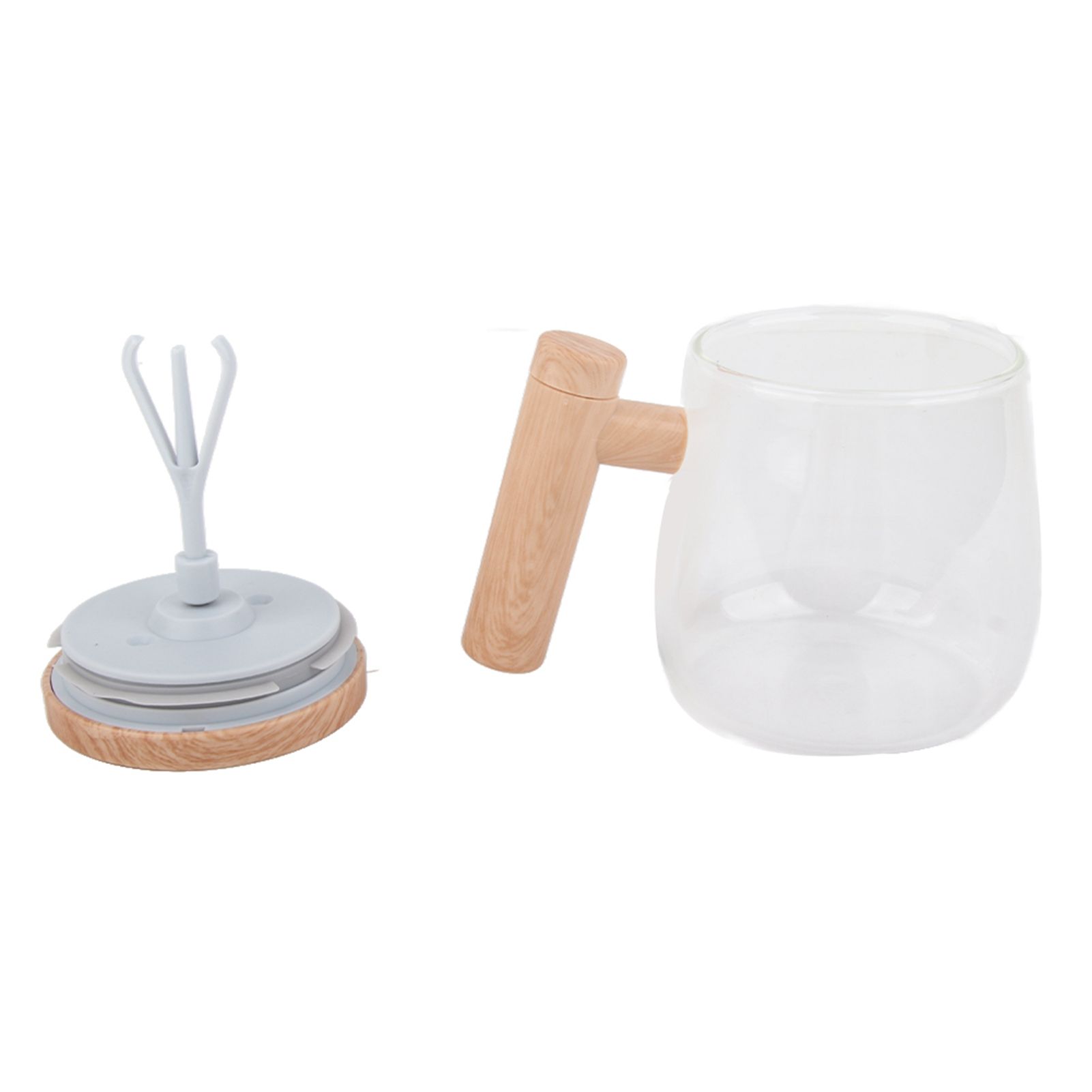 Automatic Stirring Coffee Mug with Transparent Lid Beige White 350ml 400mAh view 5