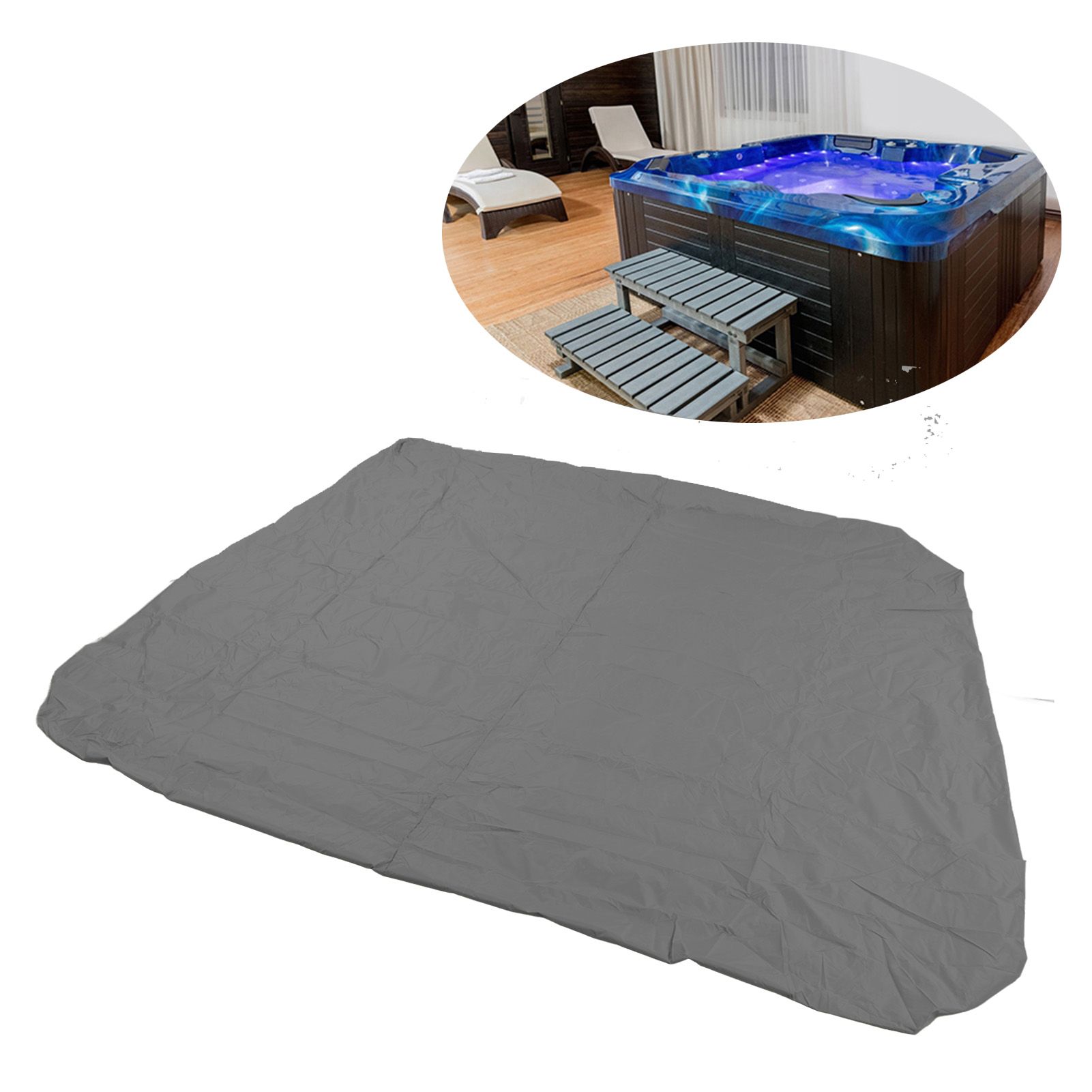 SPA Cover Square Waterproof 190 Silver Coated Polyester Taff Weather Resistant view 11