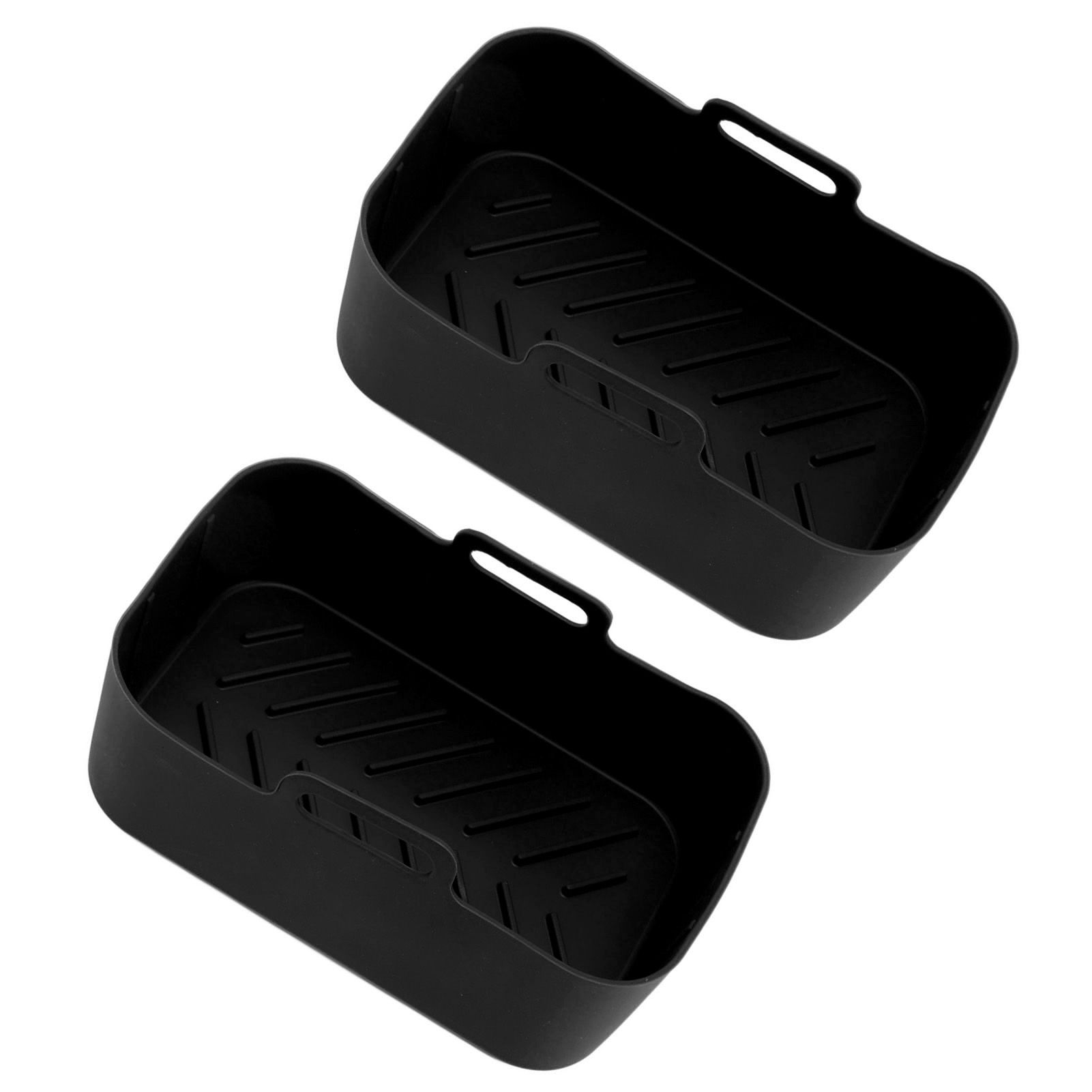 2 Sets Kitchen Fryer Silicone Basket and Mat Reusable Non Stick Rectangular view 9