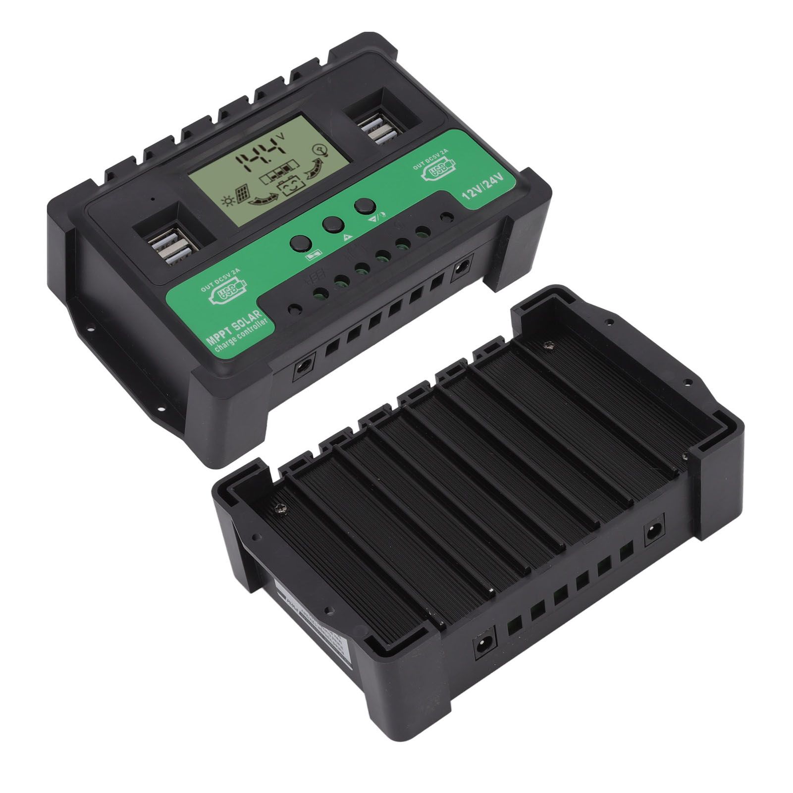Solar Controller 12V 24V Charge Discharge PV Regulator LCD Display Dual USB view 8