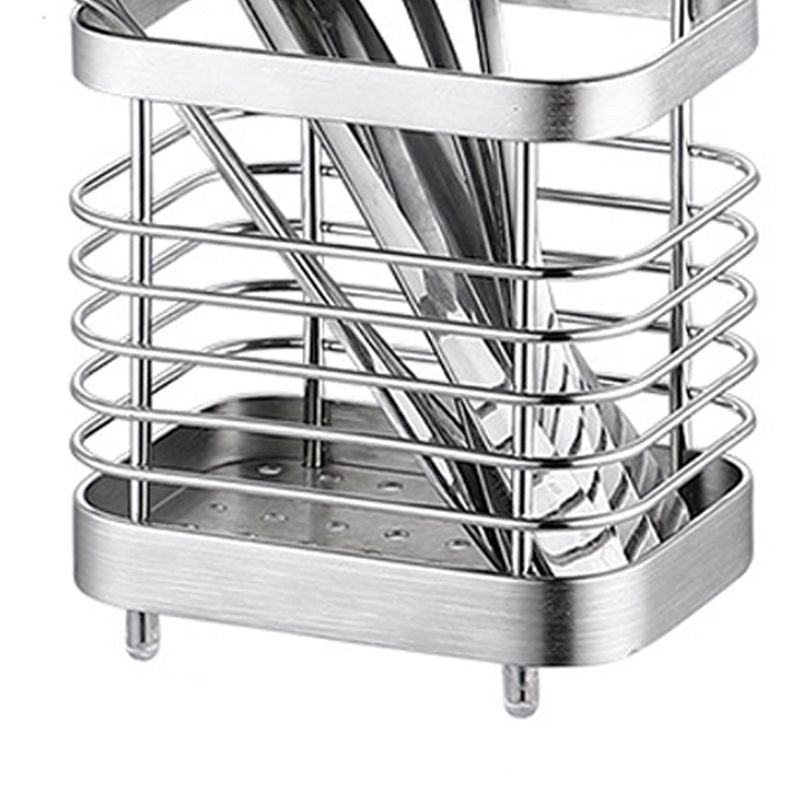 Utensil Holder Drying Rack Stainless Steel Draining Basket Wall Mount No view 4
