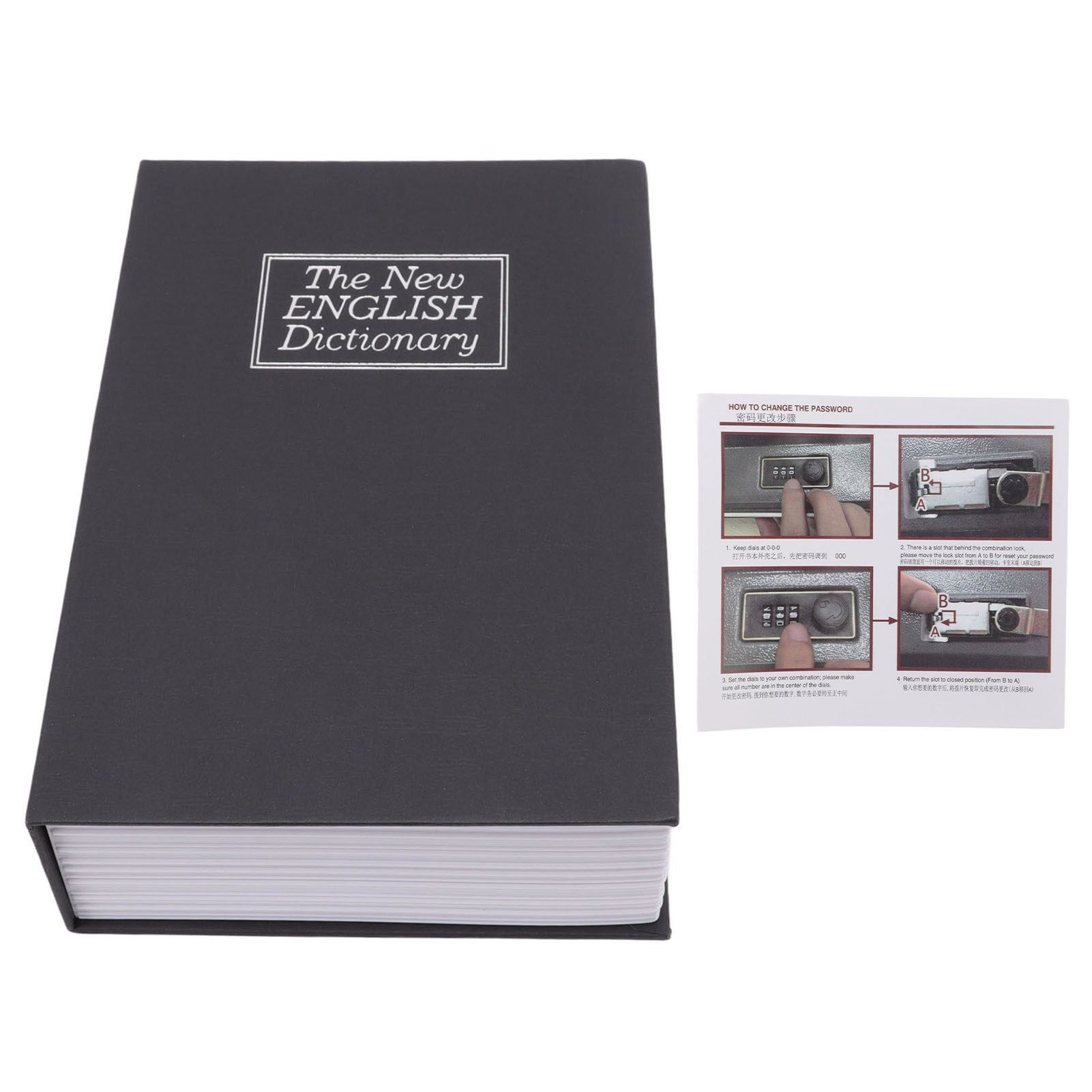 Book Safe Box Innovative Medium Dictionary Diversion Book Safe with Coded Lock