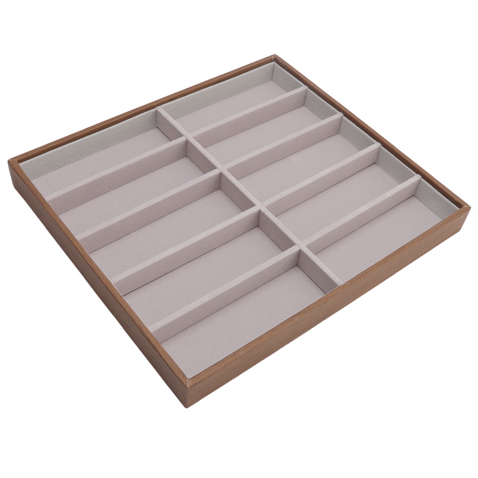 Sunglasses Display Tray PU Wood Grain Sunglasses Storage Case for Home Glasses view 2