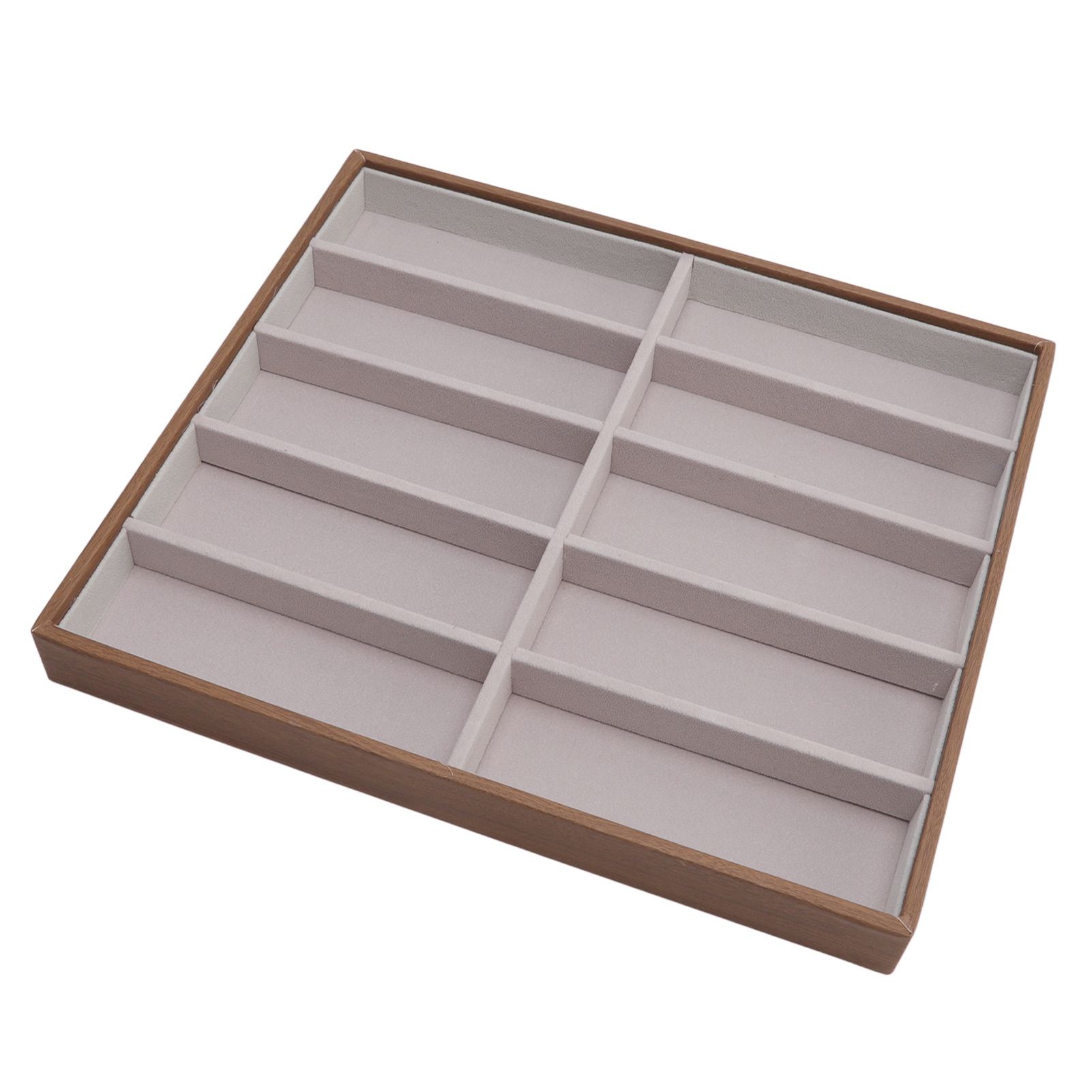 Sunglasses Display Tray PU Wood Grain Sunglasses Storage Case for Home Glasses view 4