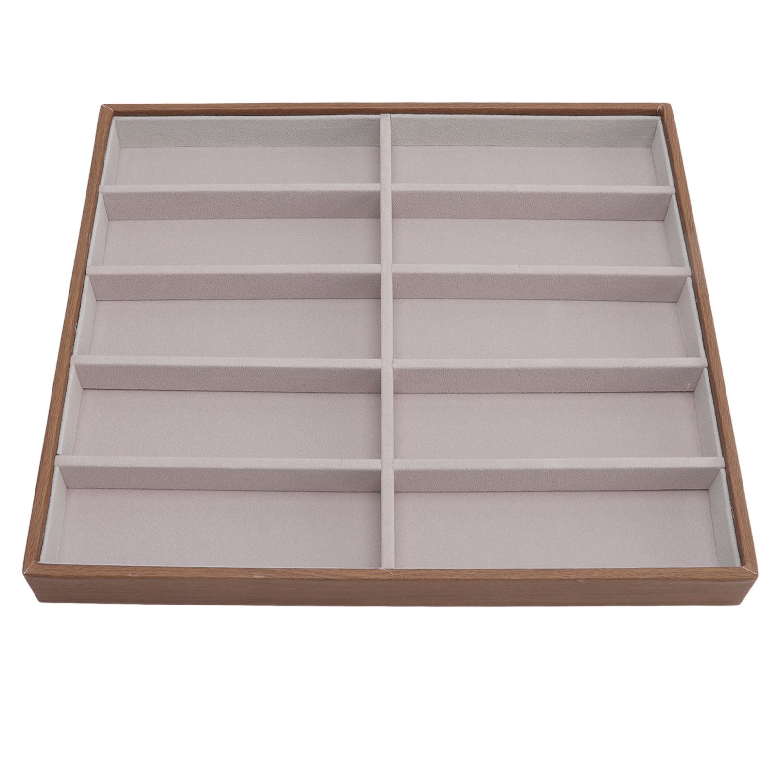 Sunglasses Display Tray PU Wood Grain Sunglasses Storage Case for Home Glasses view 8
