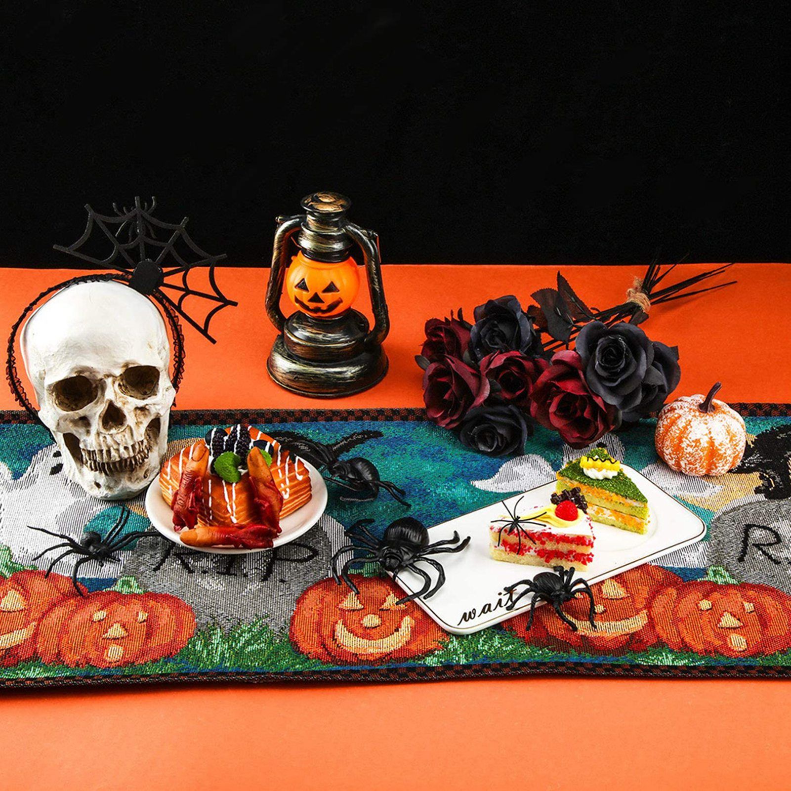 Table Runner Cotton and Linen for Halloween Decorations Home Dining Table 33x180cm view 5