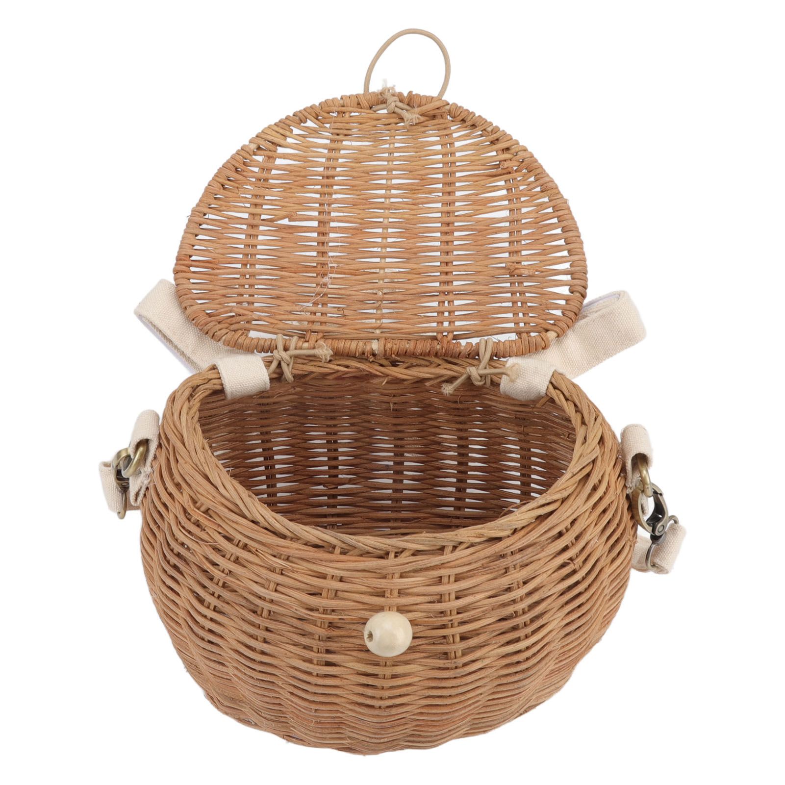 Round Rattan Bag Natural Vintage Woven Shoulder Rattan Bag for Camping view 9