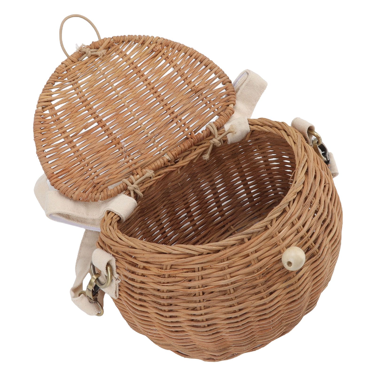 Round Rattan Bag Natural Vintage Woven Shoulder Rattan Bag for Camping view 10