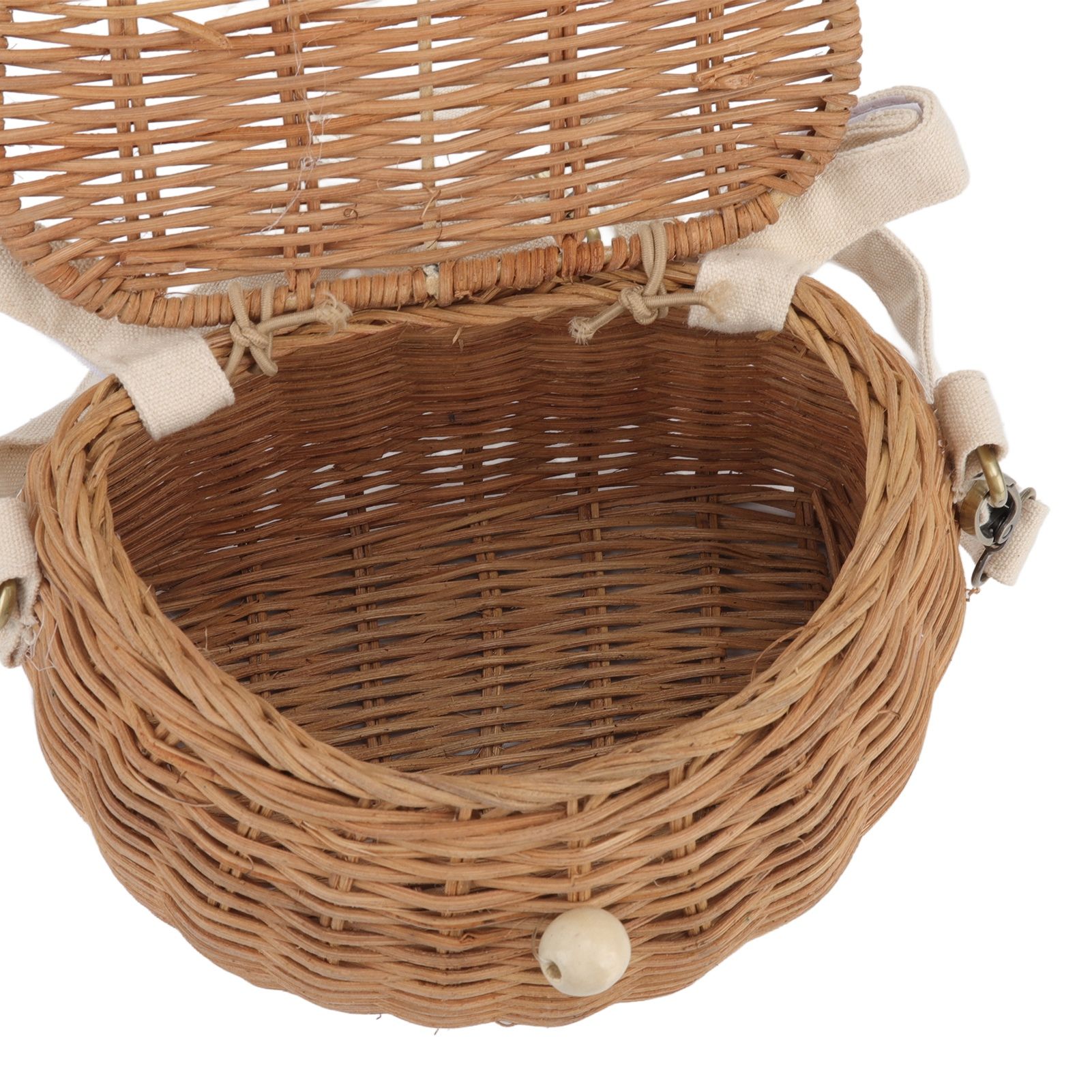 Round Rattan Bag Natural Vintage Woven Shoulder Rattan Bag for Camping view 13