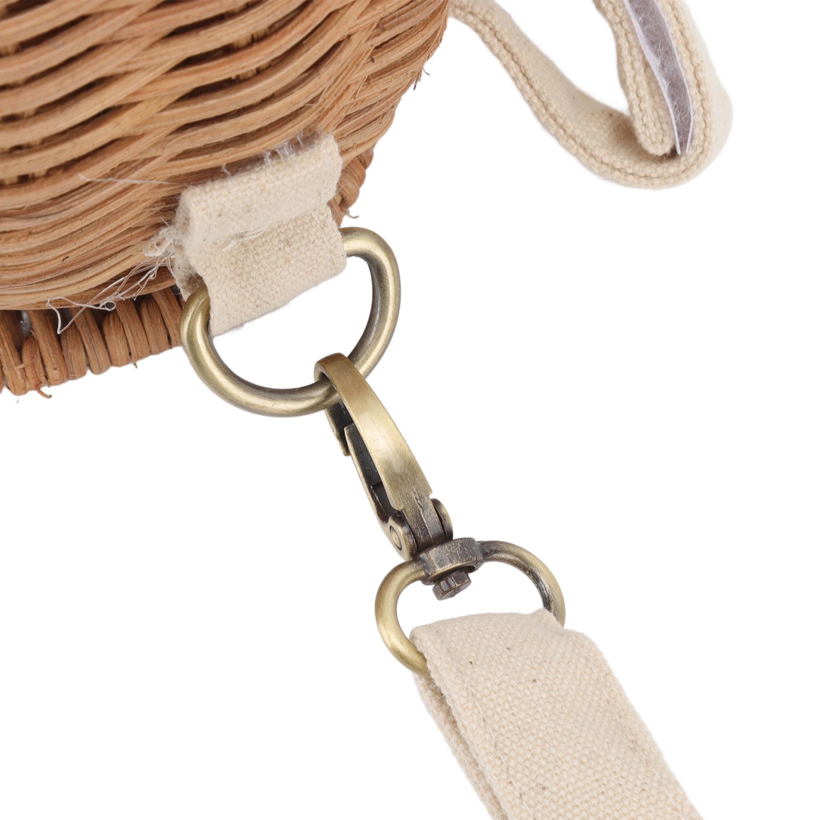 Round Rattan Bag Natural Vintage Woven Shoulder Rattan Bag for Camping view 15