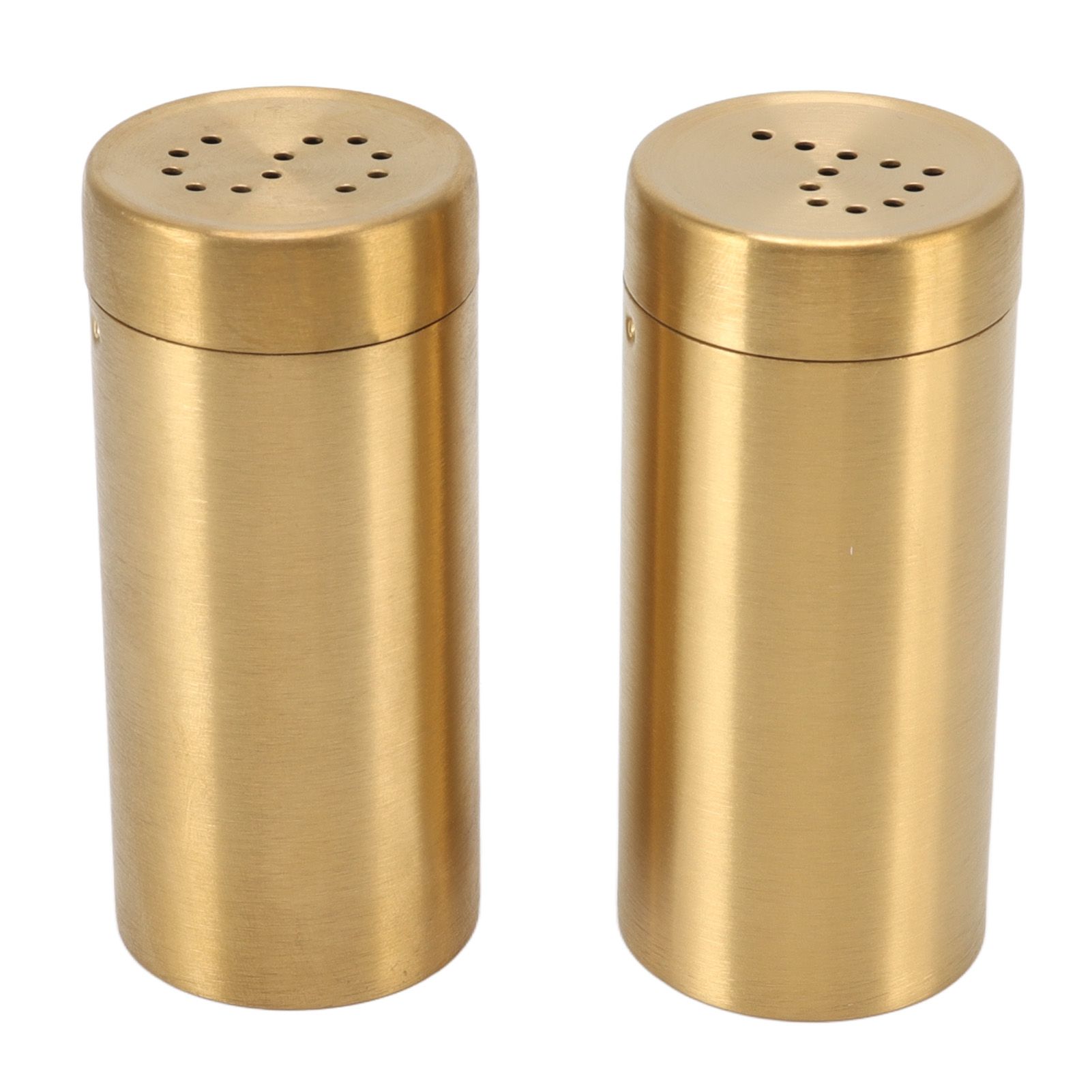 2Pcs Gold Spice Jar Stainless Steel Rustproof Screw Open Top Seasoning Shaker view 2