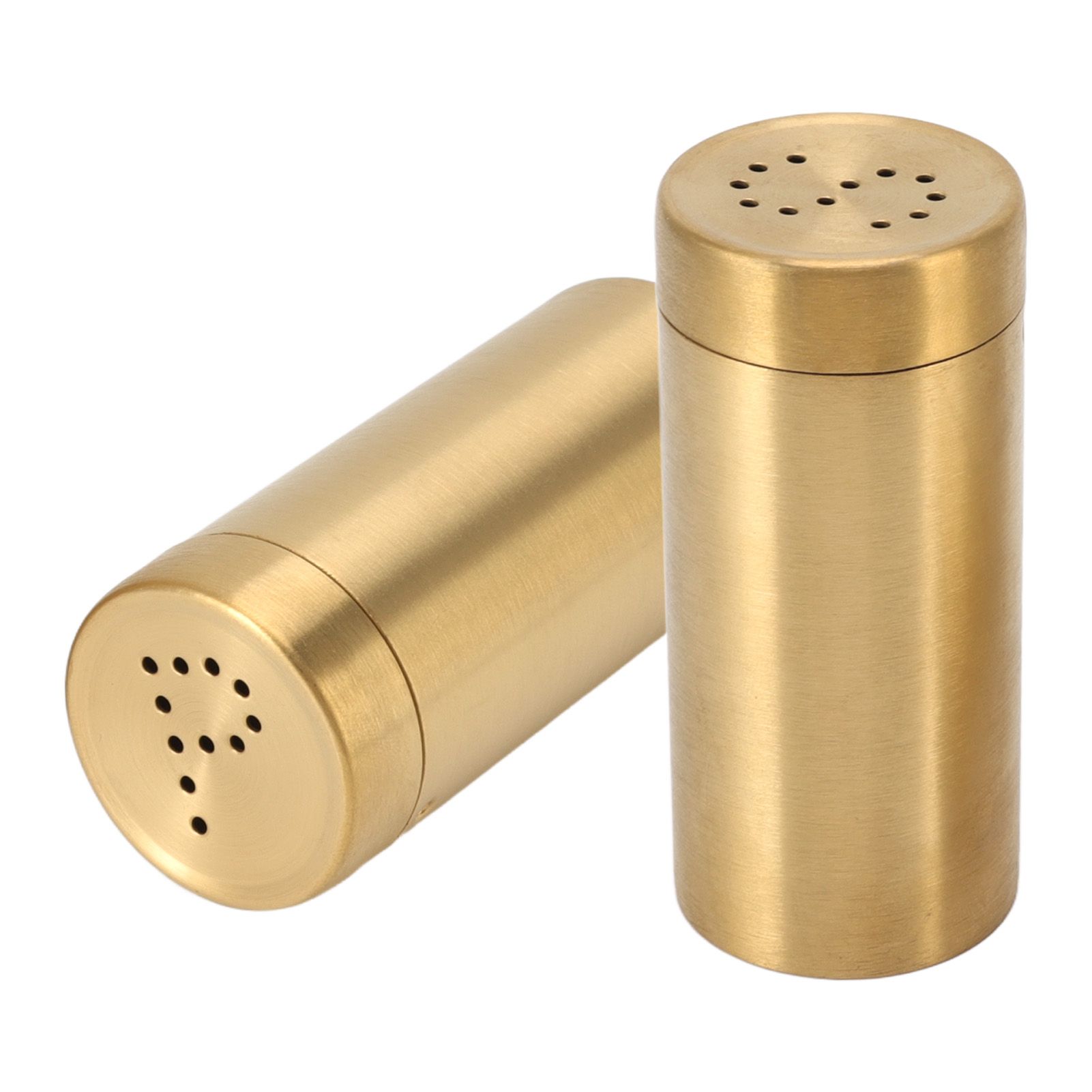 2Pcs Gold Spice Jar Stainless Steel Rustproof Screw Open Top Seasoning Shaker view 3