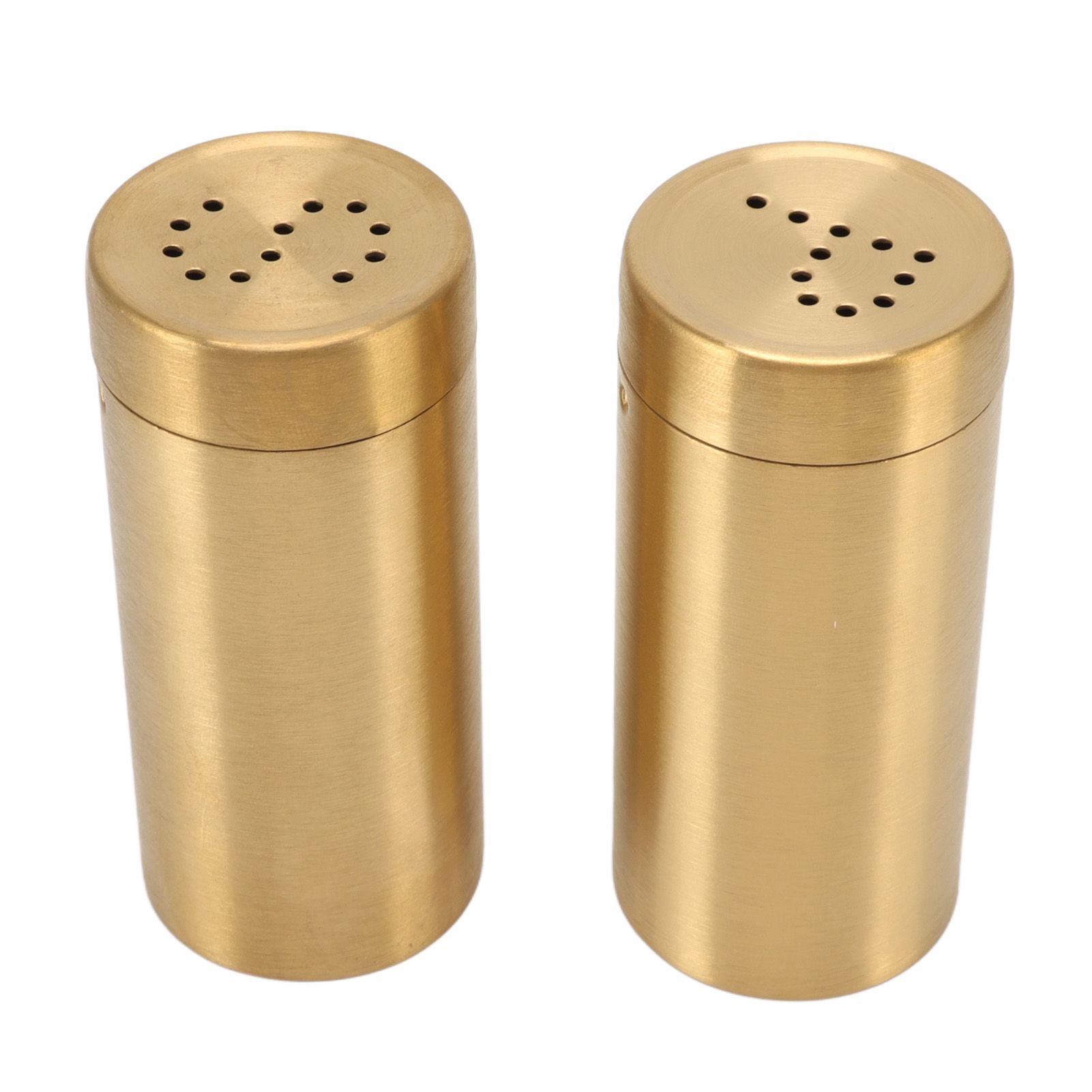 2Pcs Gold Spice Jar Stainless Steel Rustproof Screw Open Top Seasoning Shaker view 6