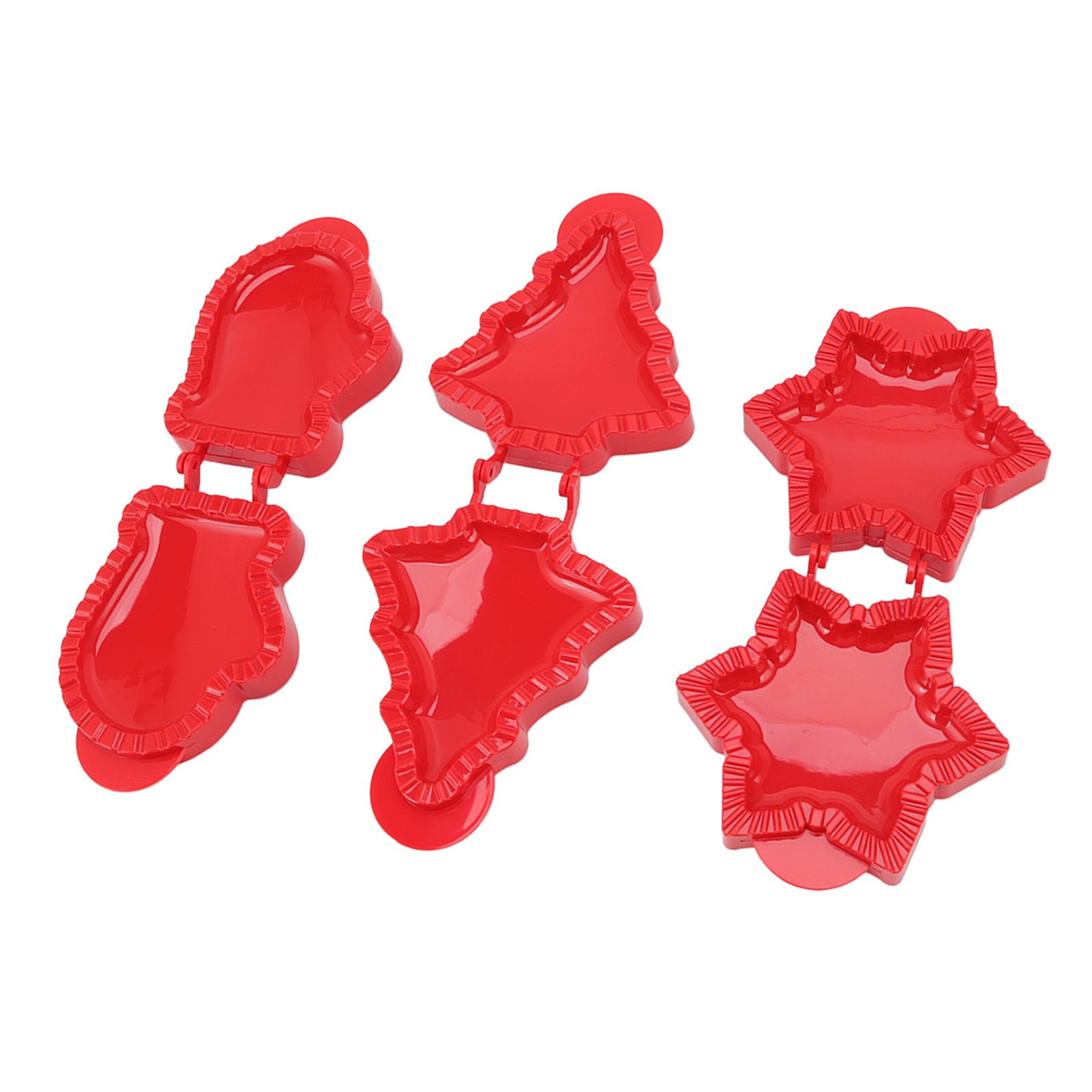 3 Pcs Pocket Pie Molds Christmas Tree Star Glove Shape Dough Presser Mini Hand view 2