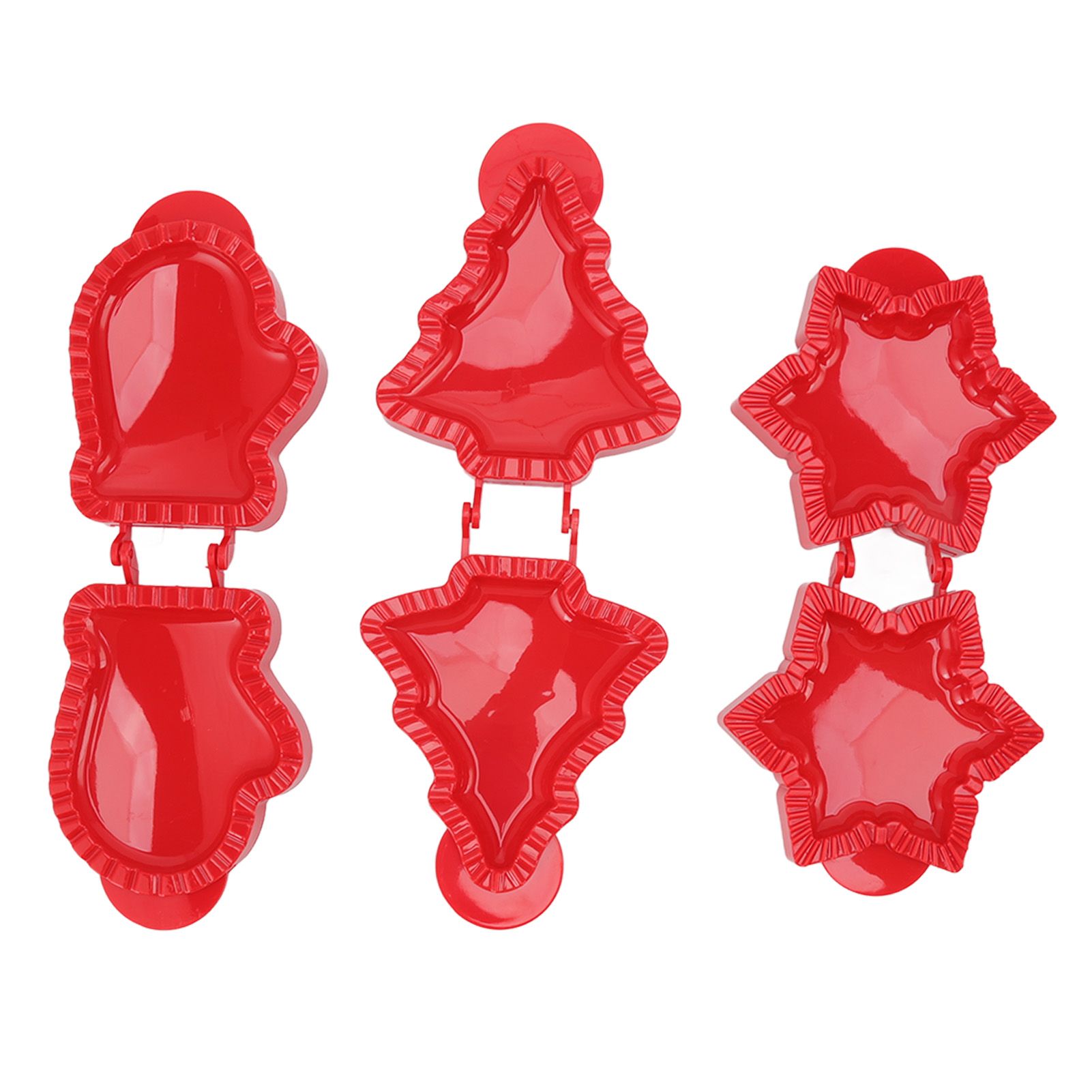 3 Pcs Pocket Pie Molds Christmas Tree Star Glove Shape Dough Presser Mini Hand view 4