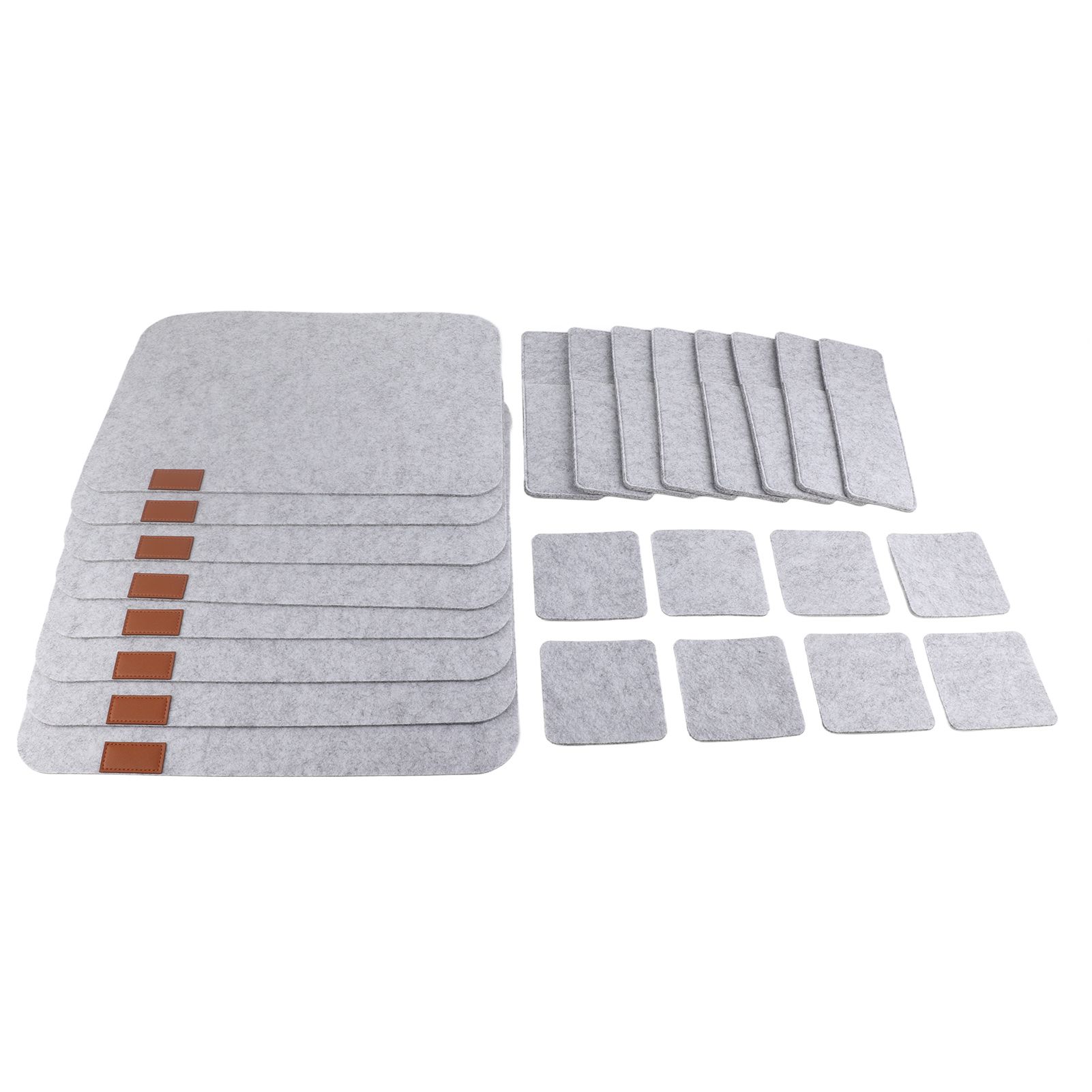 Placemat Cup Mat Set Felt Heat Insulation with Fork Bag Tableware Mat for Home